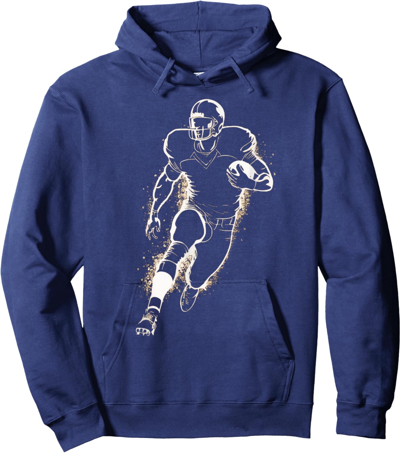 Football Player Action Silhouette Minimal Hoodie - Hoodie | Navy