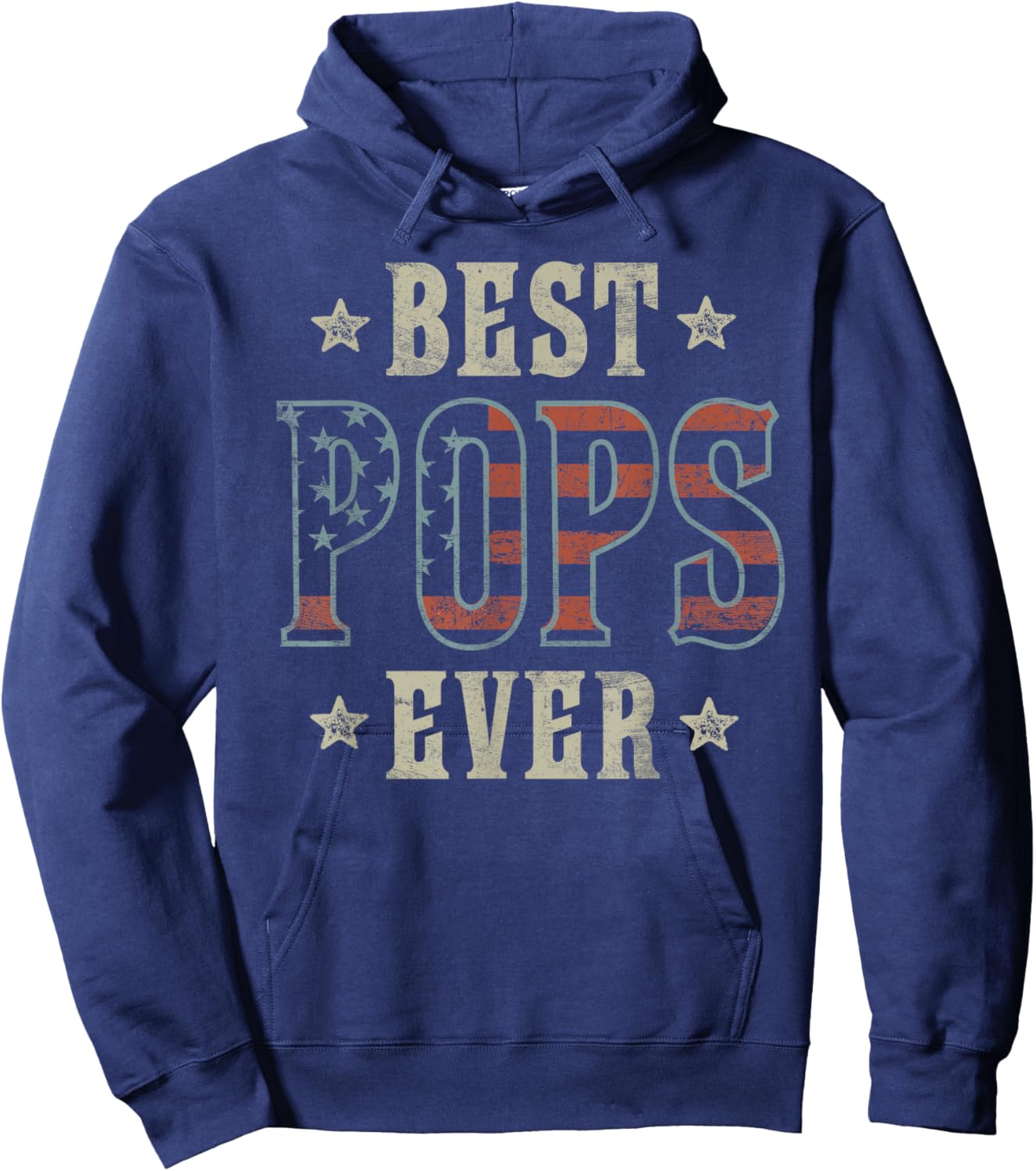 Best Pops Ever Patriotic American Flag Design Pops Hoodie - Hoodie | Navy