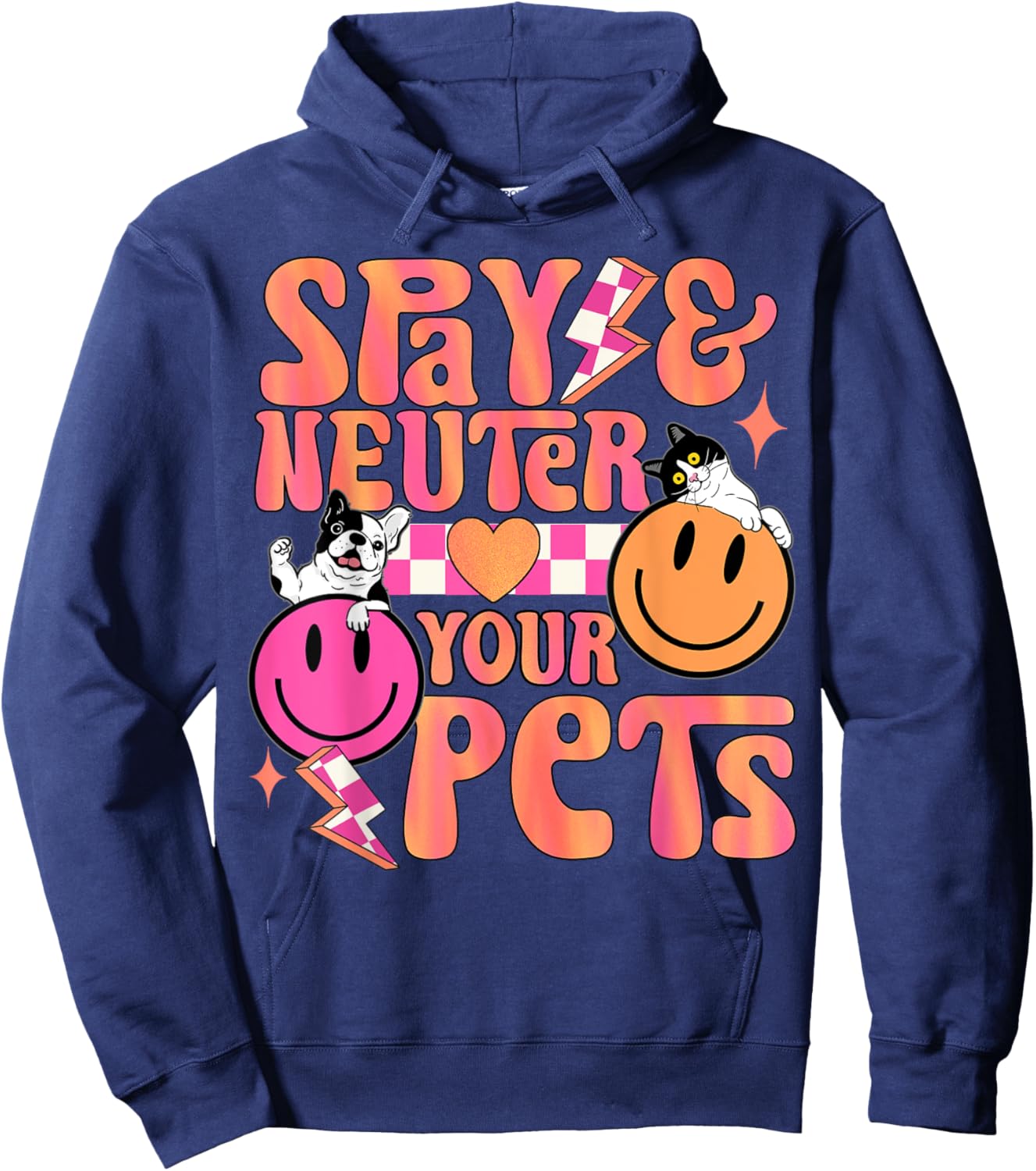 Dog cat owner cute spay neuter pets paw veterinary animal Men Women Hoodie - Hoodie | Navy