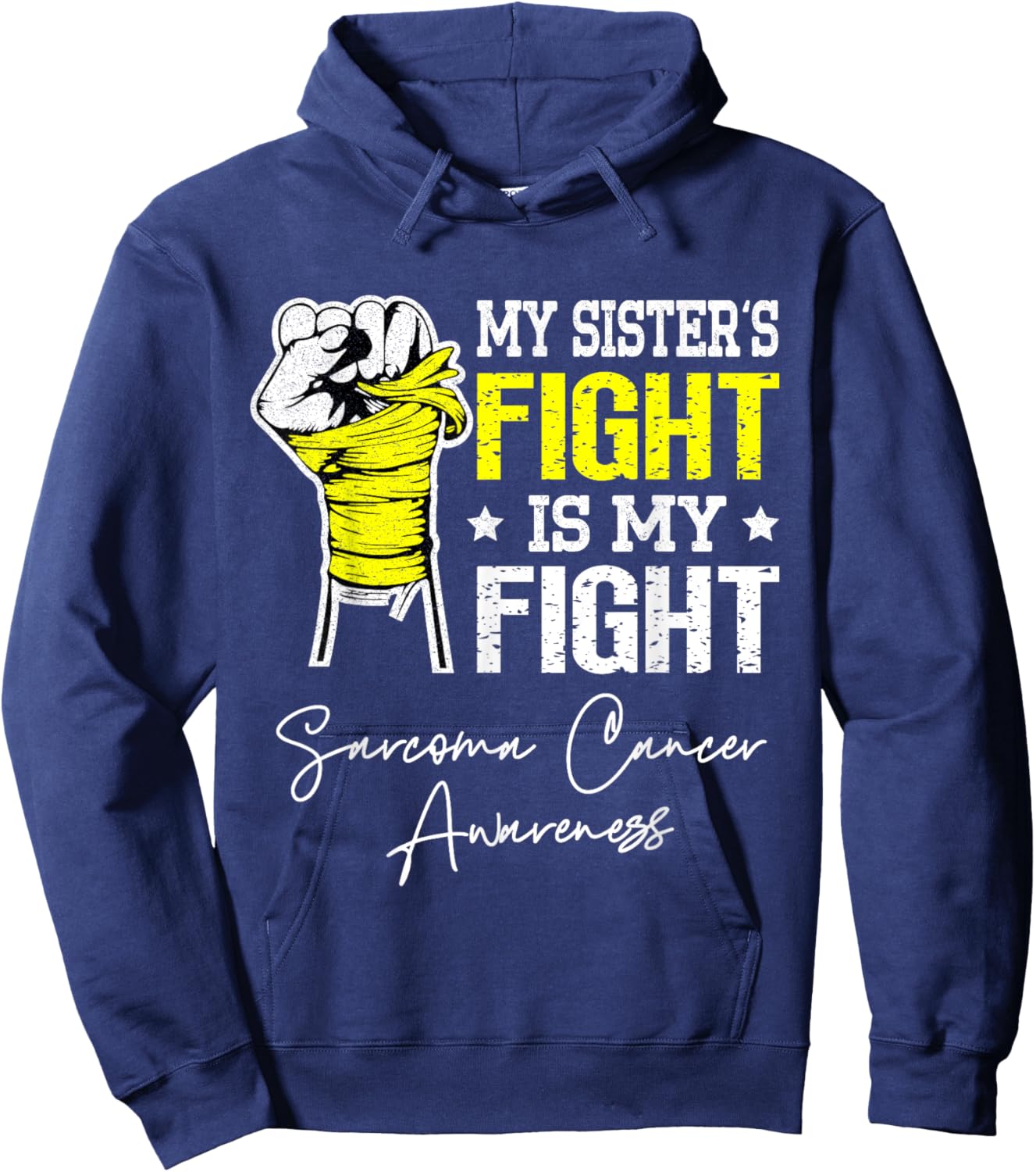 My Sister's Fight is My Fight Sarcoma Cancer Awareness Hoodie - Hoodie | Navy