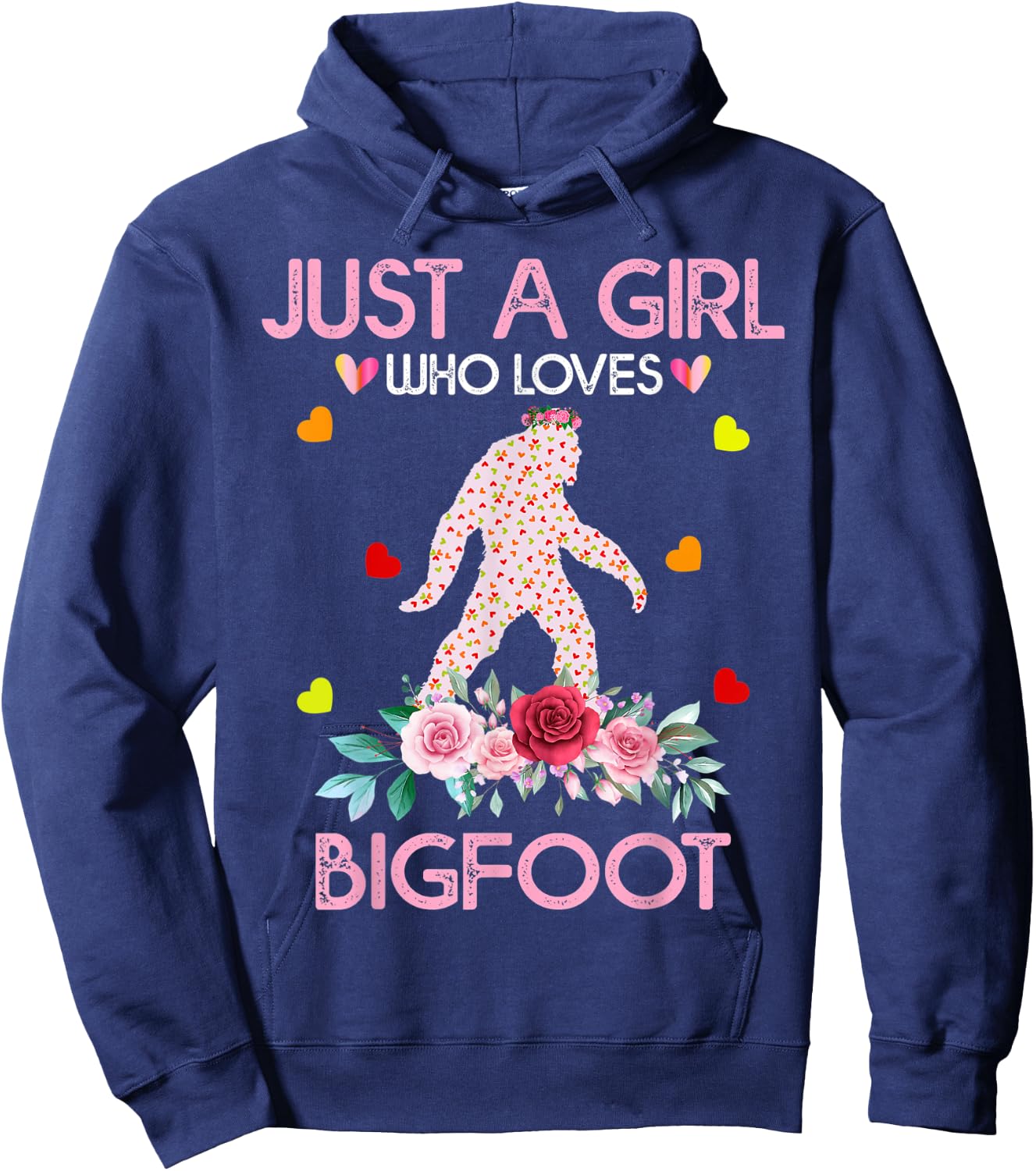 Bigfoot Shirt Kids Just A Girl Who Loves Bigfoot Hoodie - Hoodie | Navy