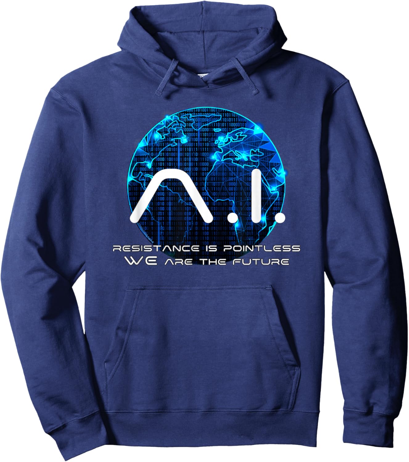 Funny AI Singularity Conspiracy Theory Machine Learning AI Hoodie - Hoodie | Navy