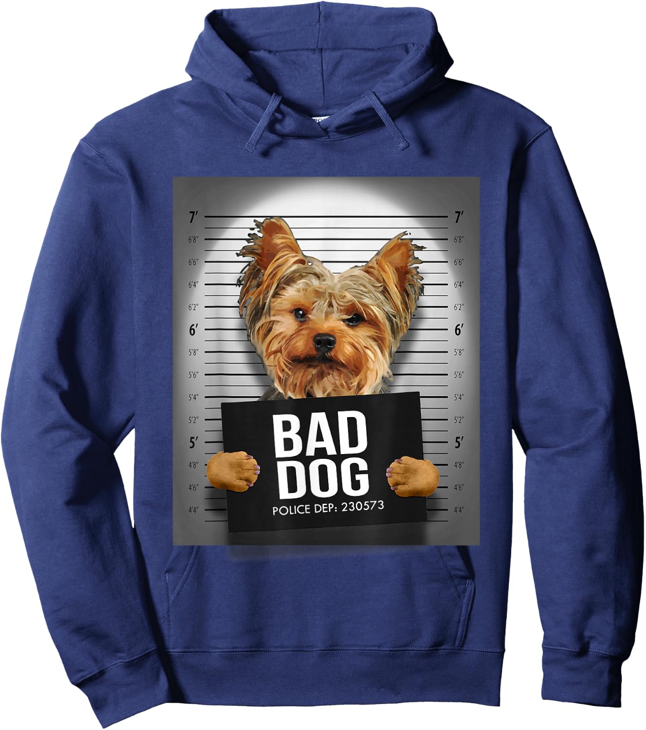 Yorkie Mugshot Shirt Hoodie - Hoodie | Navy