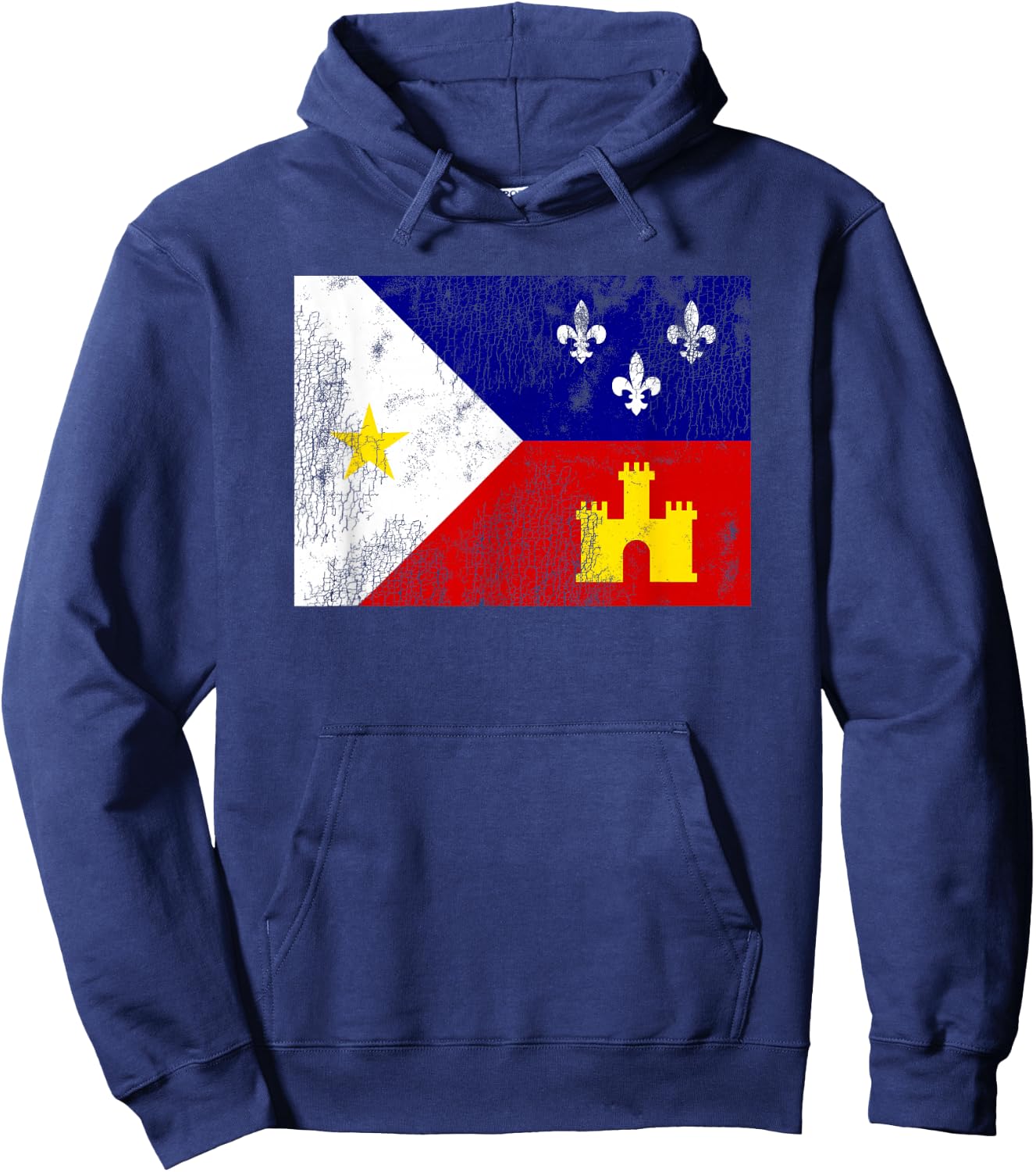 Acadiana Flag Louisiana Cajun Country Hoodie - Hoodie | Navy