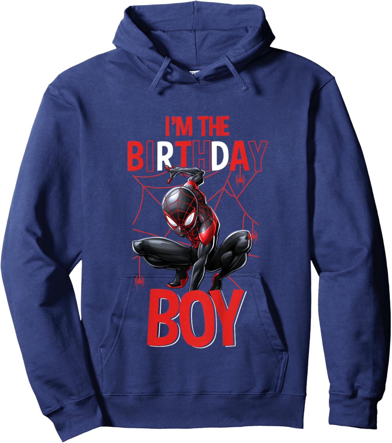Kids Marvel Spider-Man Miles Morales I'm The Birthday Boy Hoodie - Hoodie | Navy