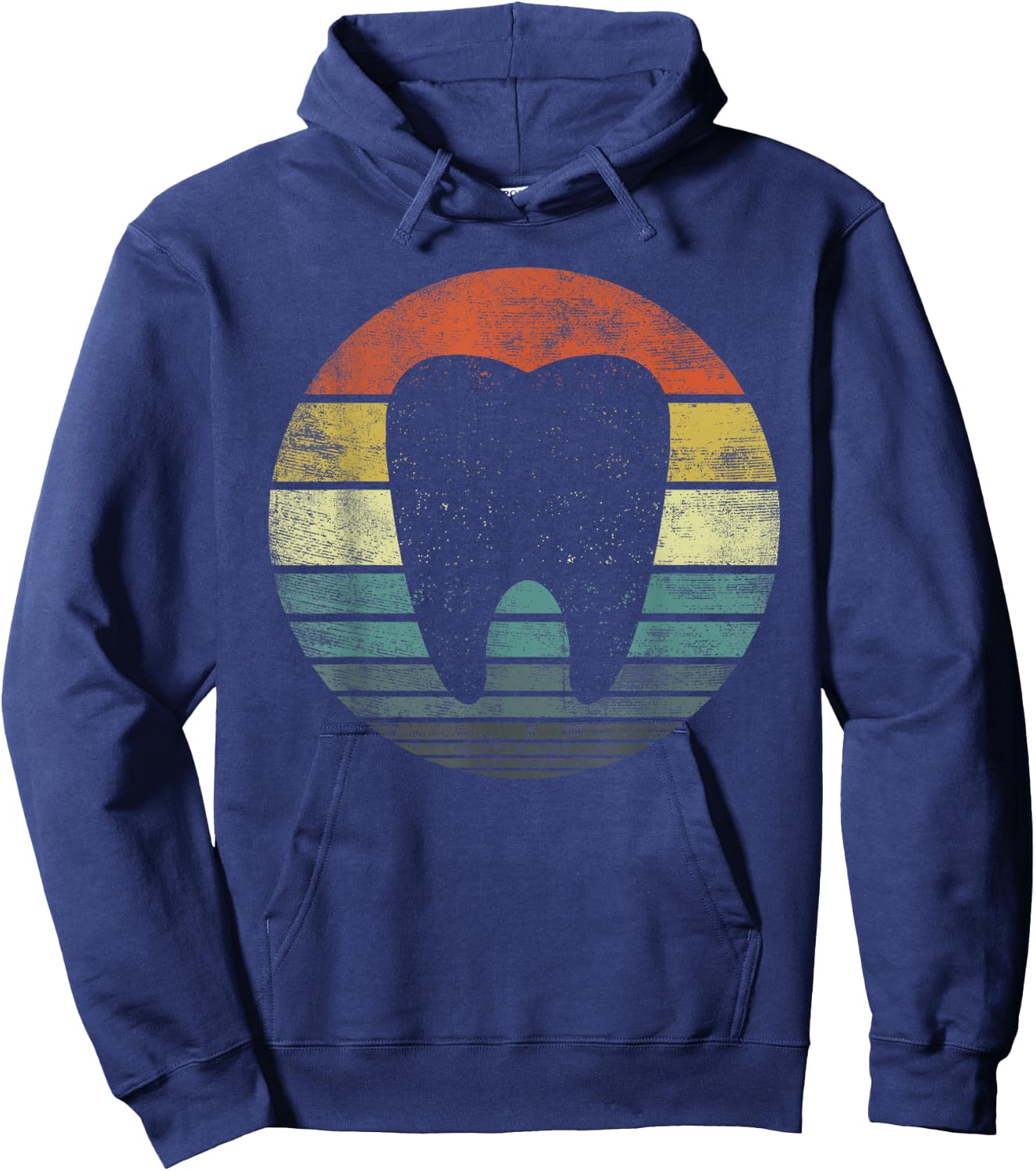 Dentist Gifts Dental Assistant Hygienist Retro Molar Tooth Hoodie - Hoodie | Navy