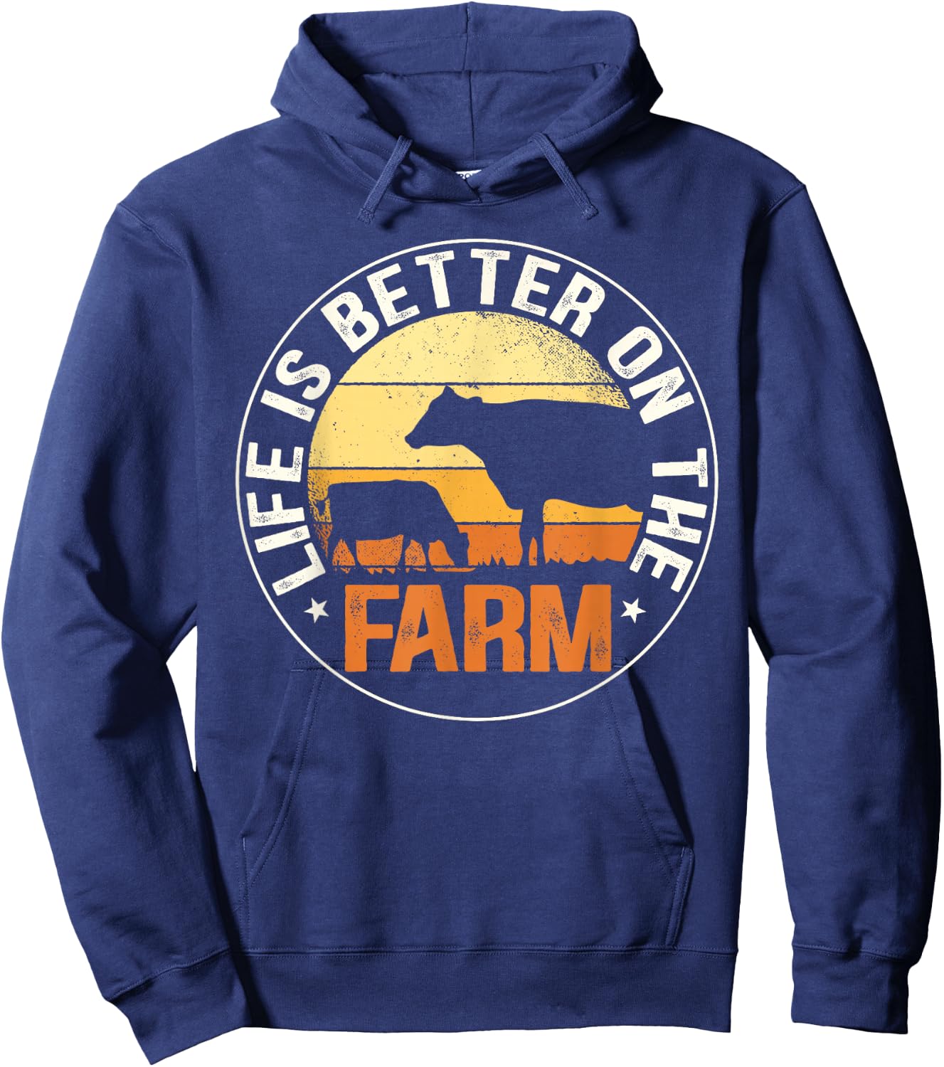 Life Is Better On The Farm Farming Rancher Farmer Lover Gift Hoodie - Hoodie | Navy