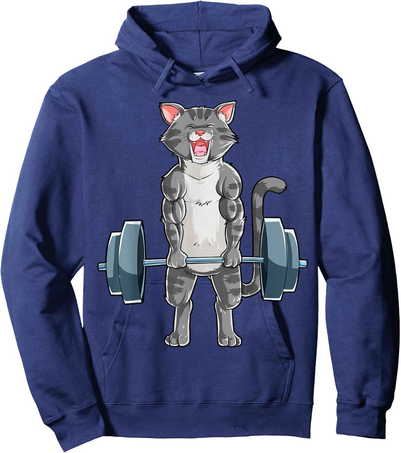 Cat Weightlifting Powerlifting Deadlift Fitness Gym Workout Hoodie - Hoodie | Navy