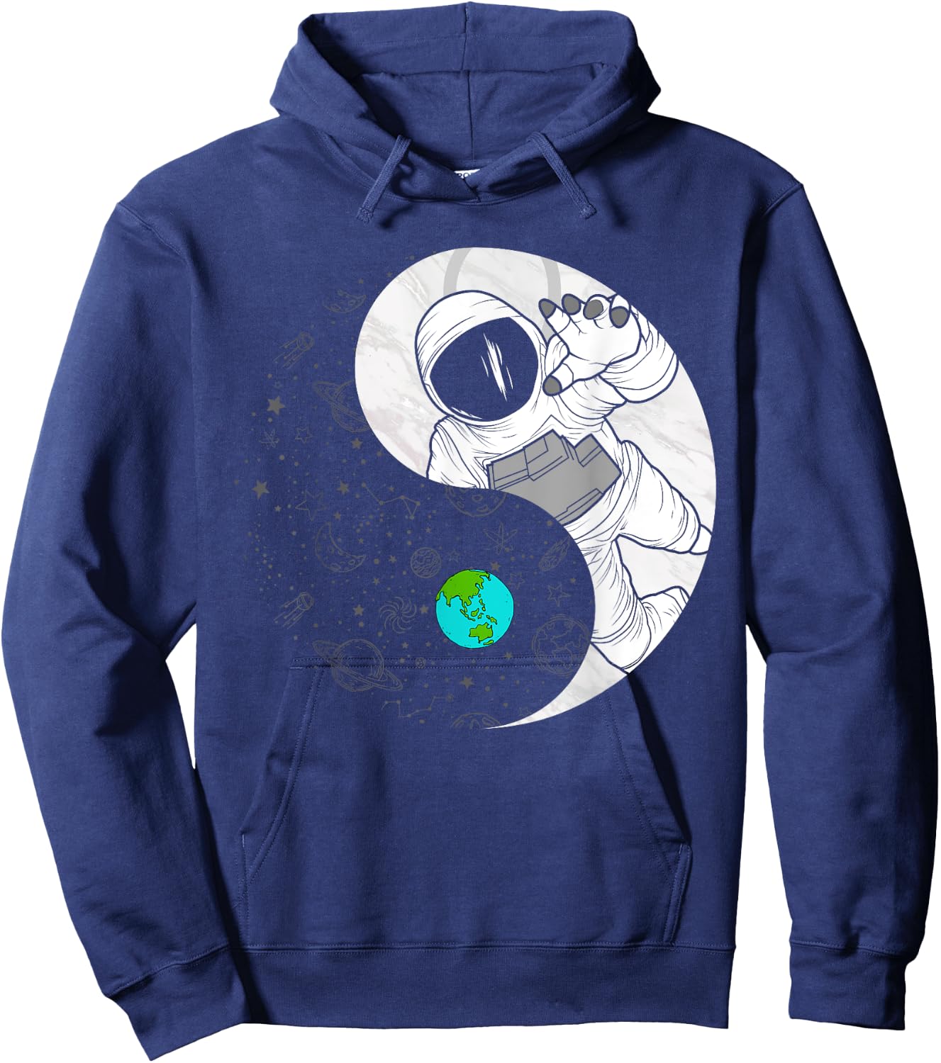 Outerspace Spaceflight aerospace engineering Yin and Yang Hoodie - Hoodie | Navy