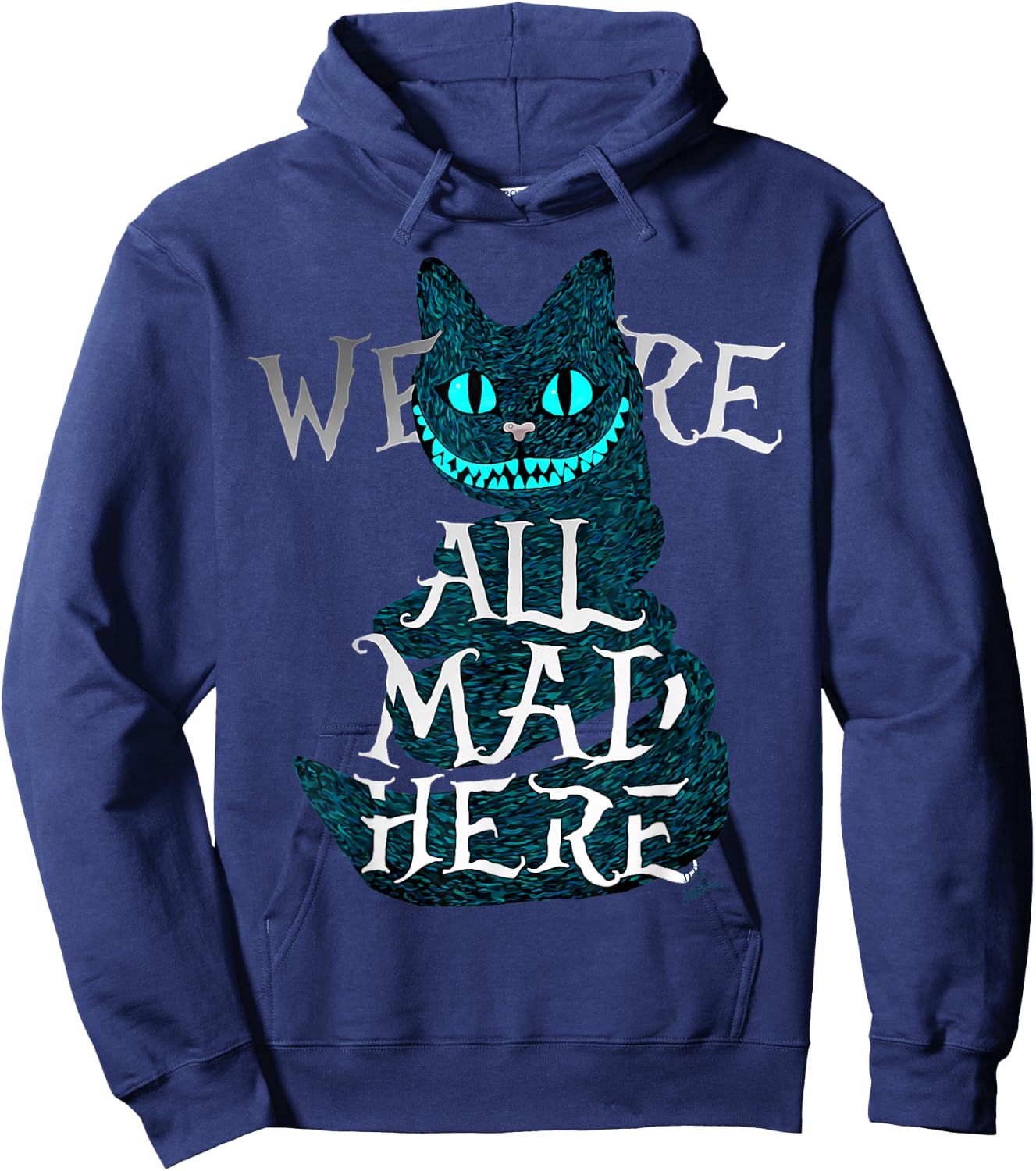 We are All mad here - Funny Cats - Cheshire cat Hoodie - Hoodie | Navy