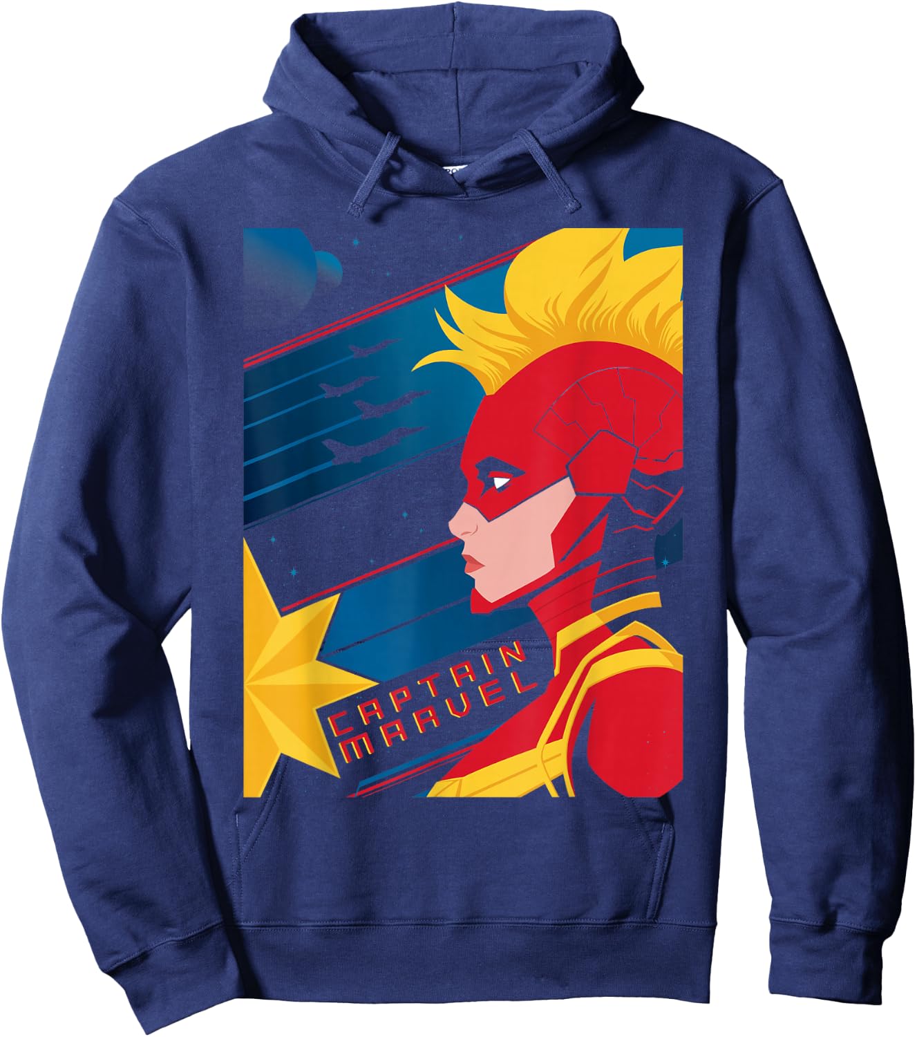 Marvel Captain Marvel Carol Danvers Jets Profile Hoodie - Hoodie | Navy