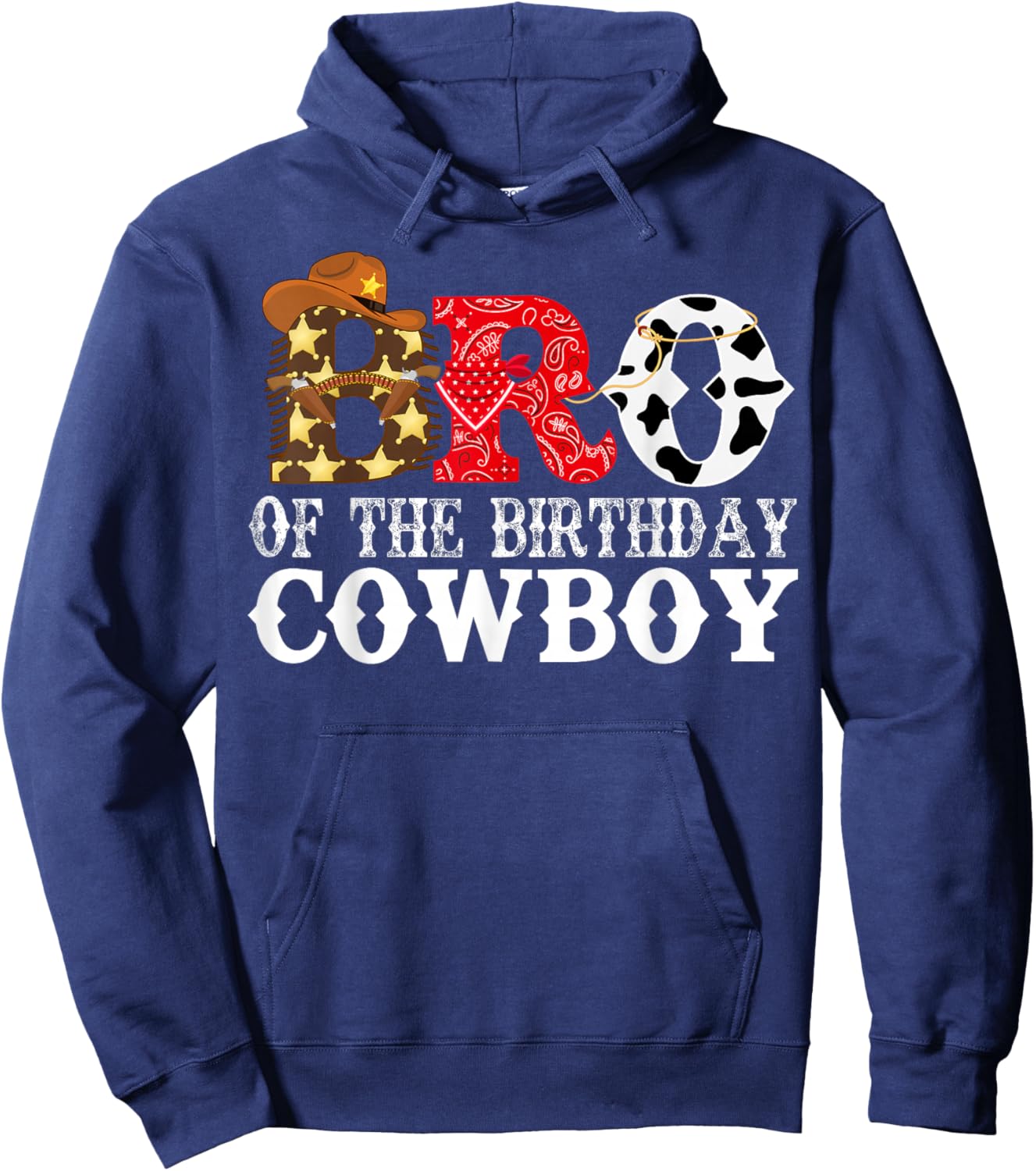 Brother Bro 1st Birthday Cowboy Western Rodeo Party Matching Hoodie - Hoodie | Navy