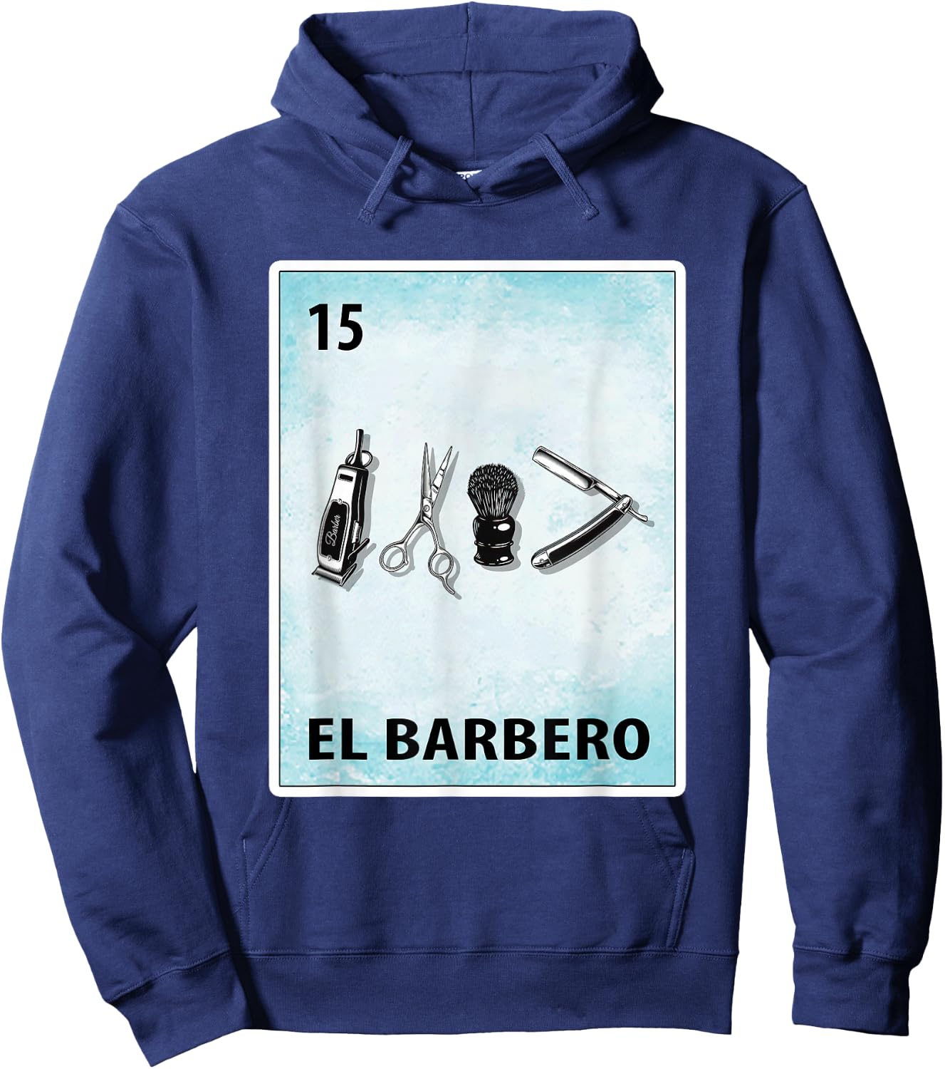 El Barbero Mexican Barber Cards Hoodie - Hoodie | Navy
