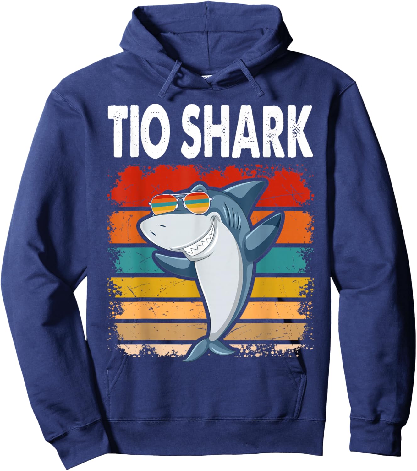 Tio Shark Funny Spanish Uncle Vintage Hoodie - Hoodie | Navy