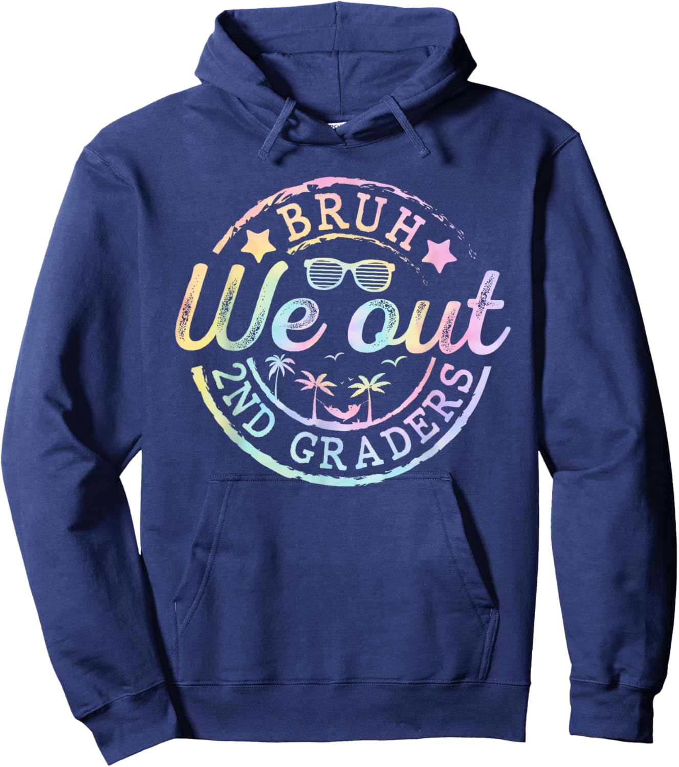 Bruh We Out 2nd Grade Last Day of School Second Grade Summer Hoodie - Hoodie | Navy