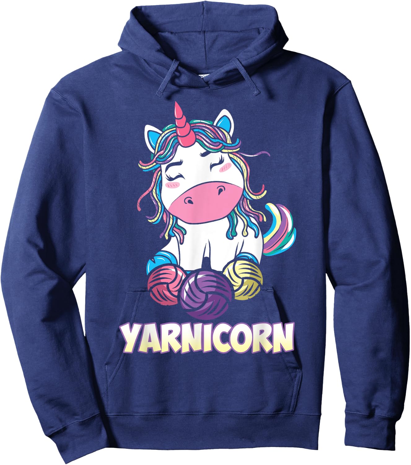 Yarnicorn Unicorn Yarn Art Knitting Lover Hoodie - Hoodie | Navy
