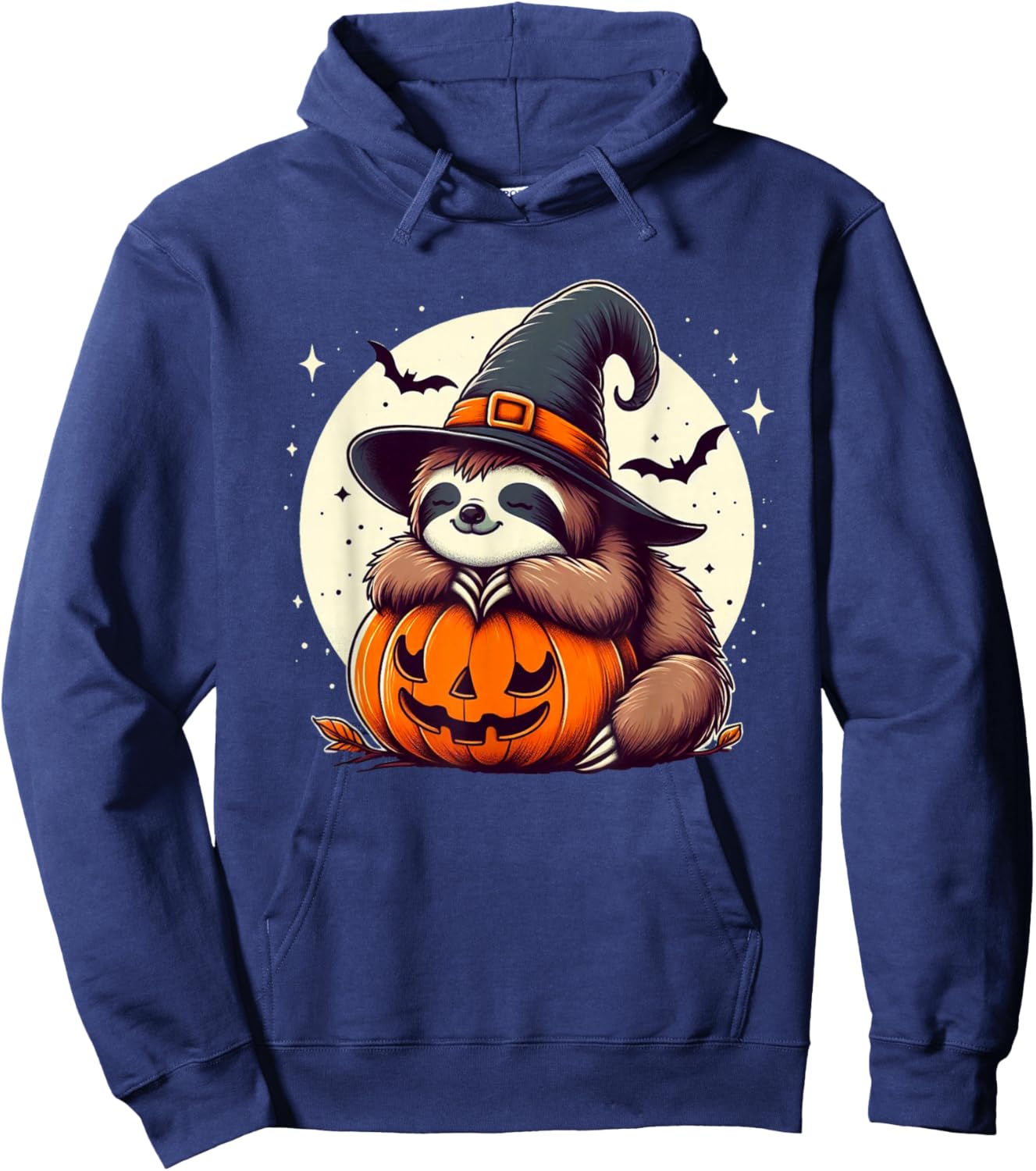 Halloween Pumpkin Cute Sloth Halloween Hoodie - Hoodie | Navy