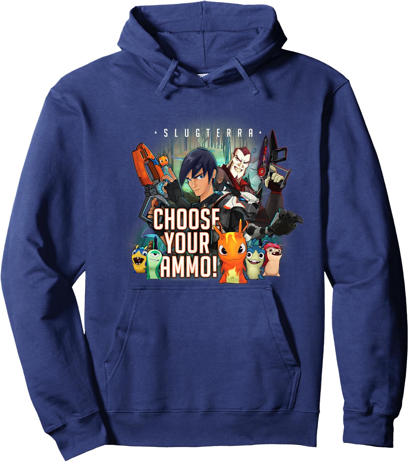 Slugterra - Eli and Dr. Thaddius Blakk - Choose Your Ammo Hoodie - Hoodie | Navy