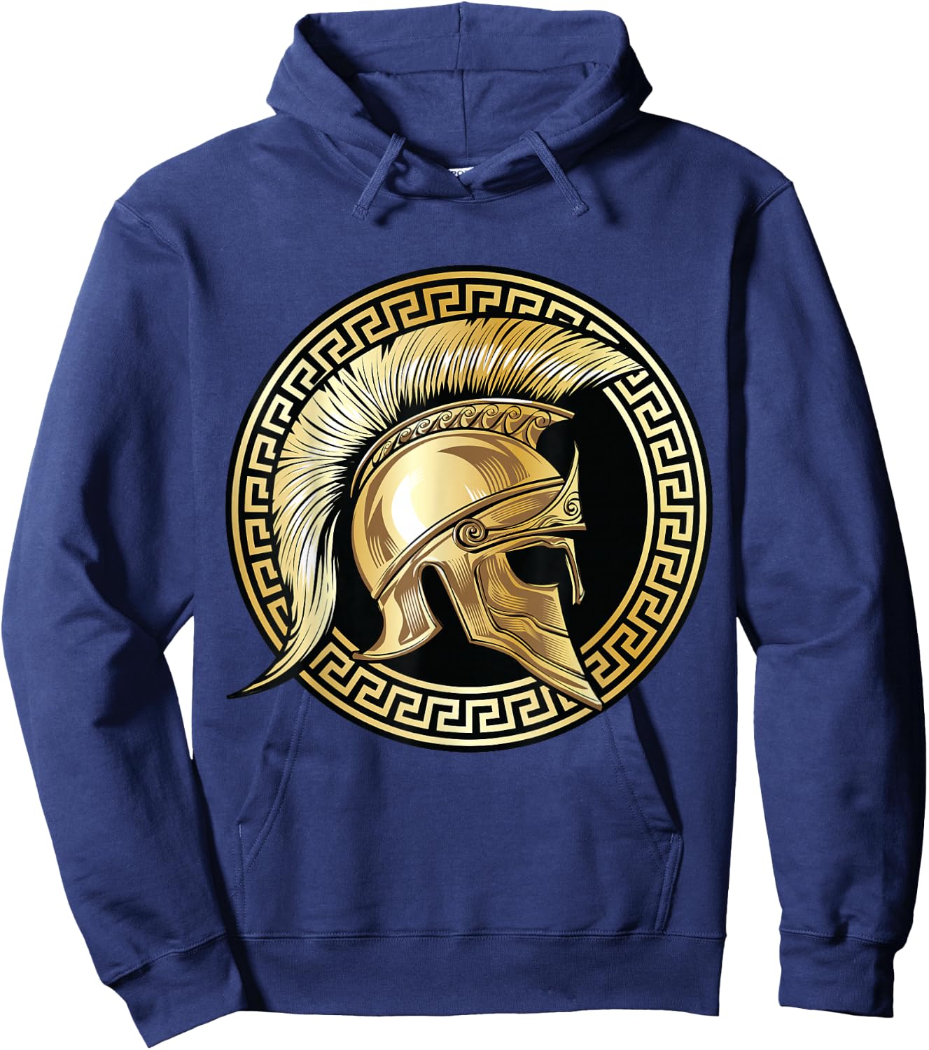 Spartan Helmet Gold Gladiator Sparta Greek Workout Hoodie - Hoodie | Navy