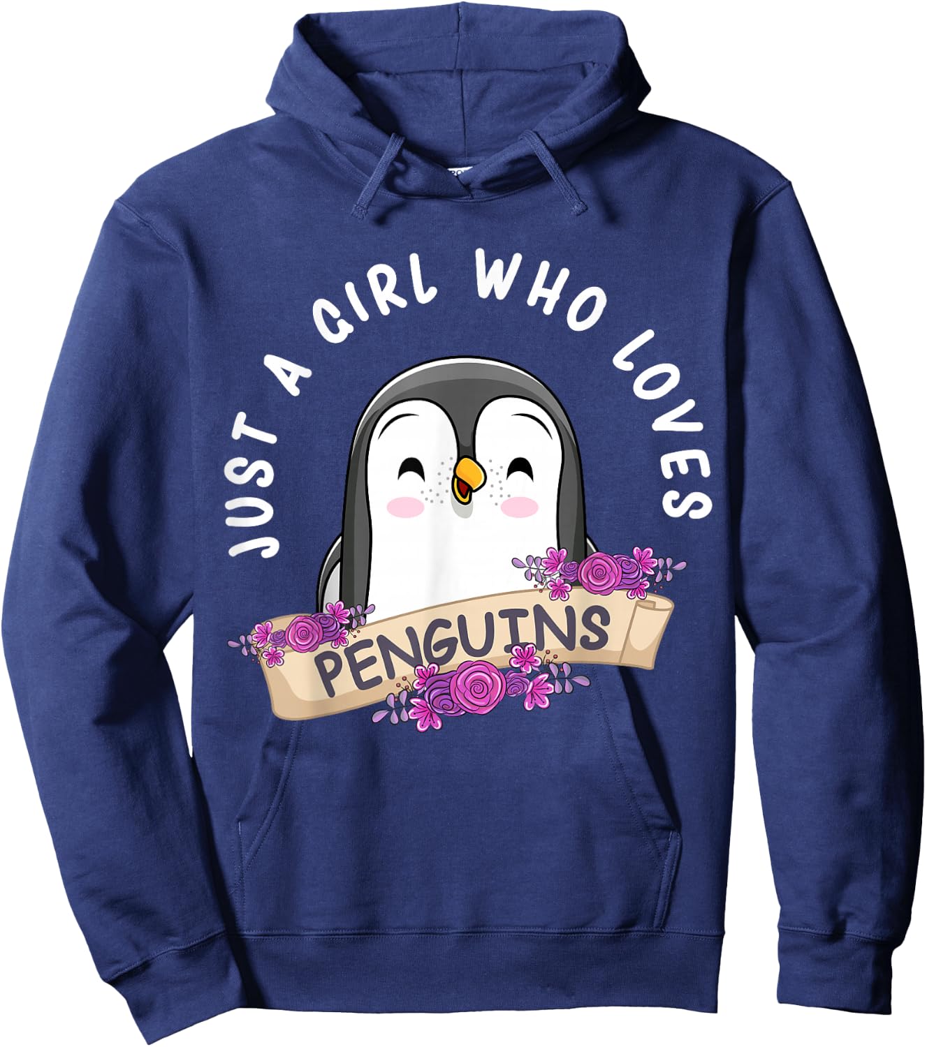 Just A Girl Who Loves Penguins Girls Penguin Lover Hoodie - Hoodie | Navy