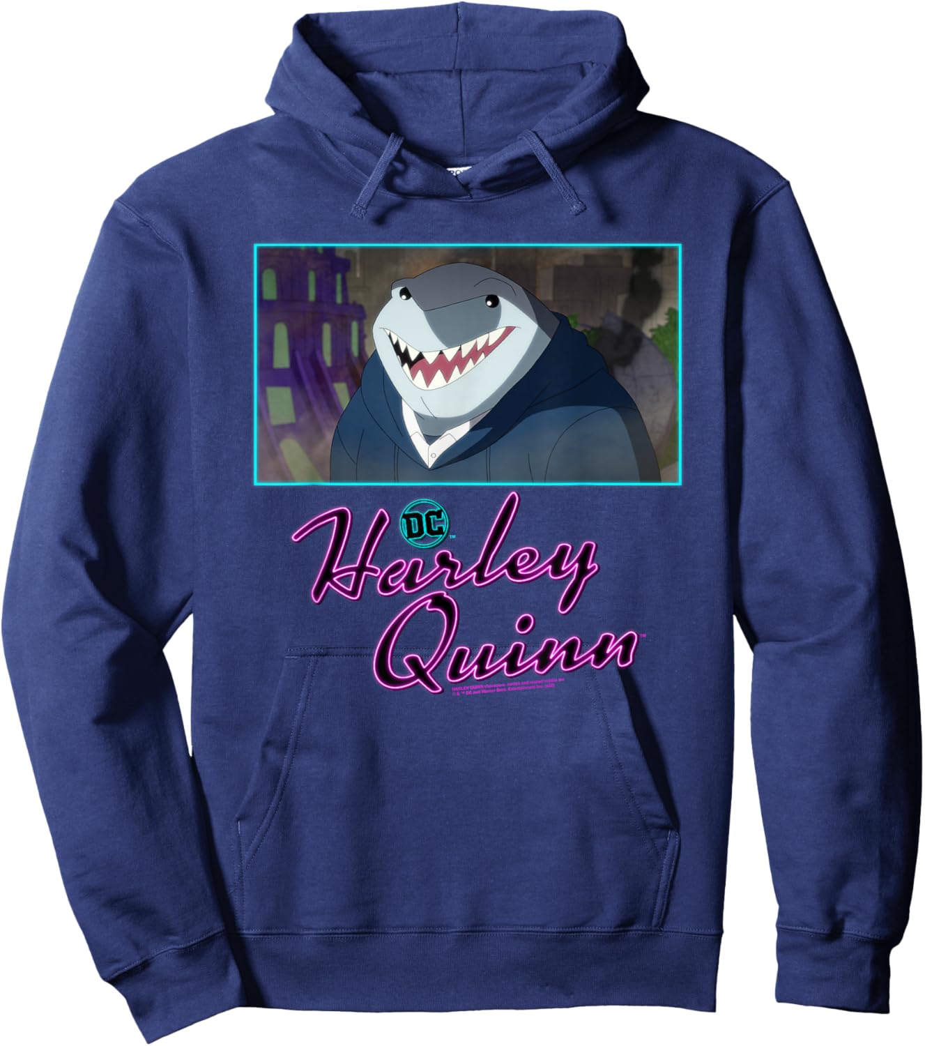 Harley Quinn King Shark Close-up Hoodie - Hoodie | Navy