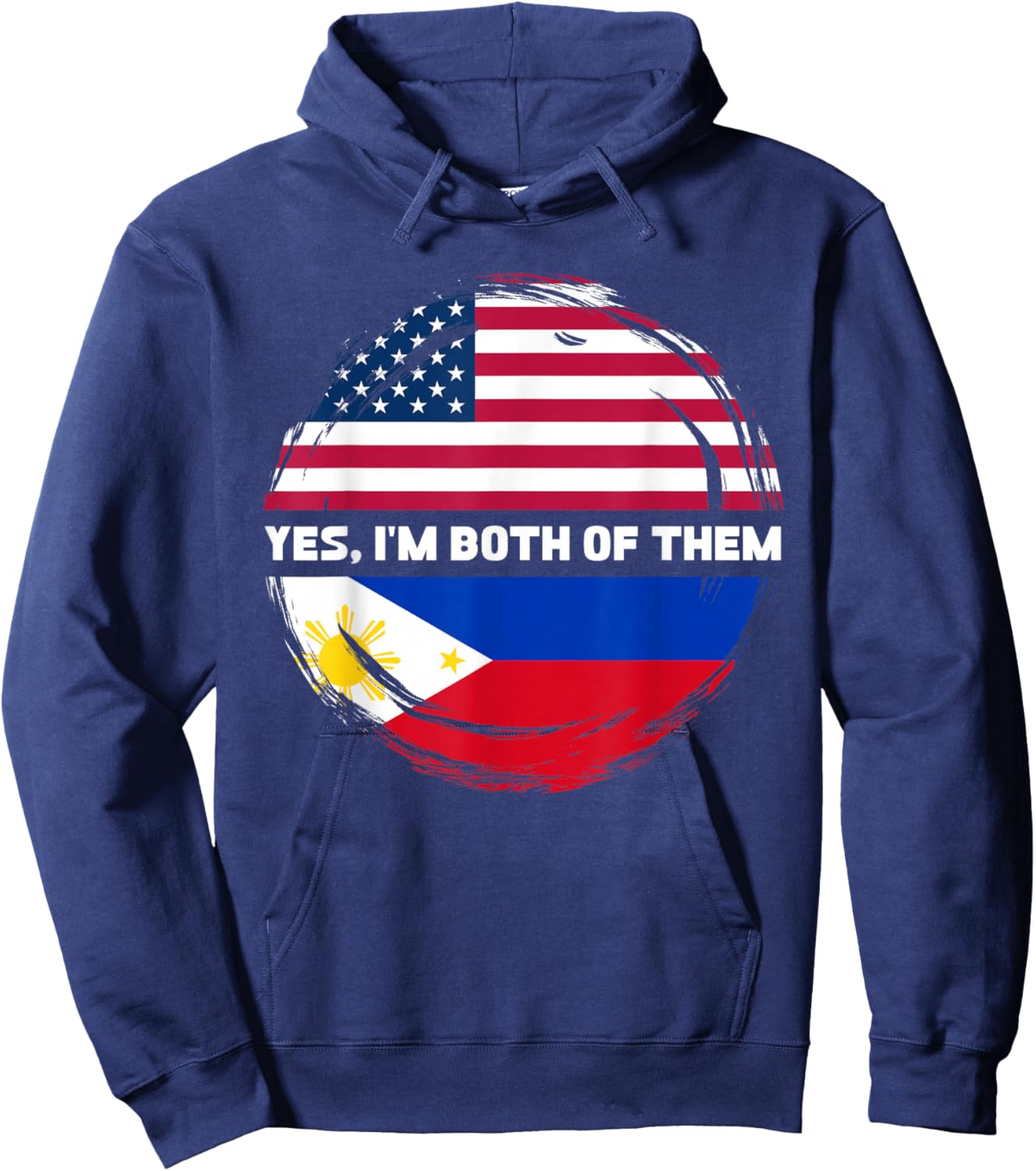 Yes I'm Both Of Them Half American Half Filipino Hoodie - Hoodie | Navy