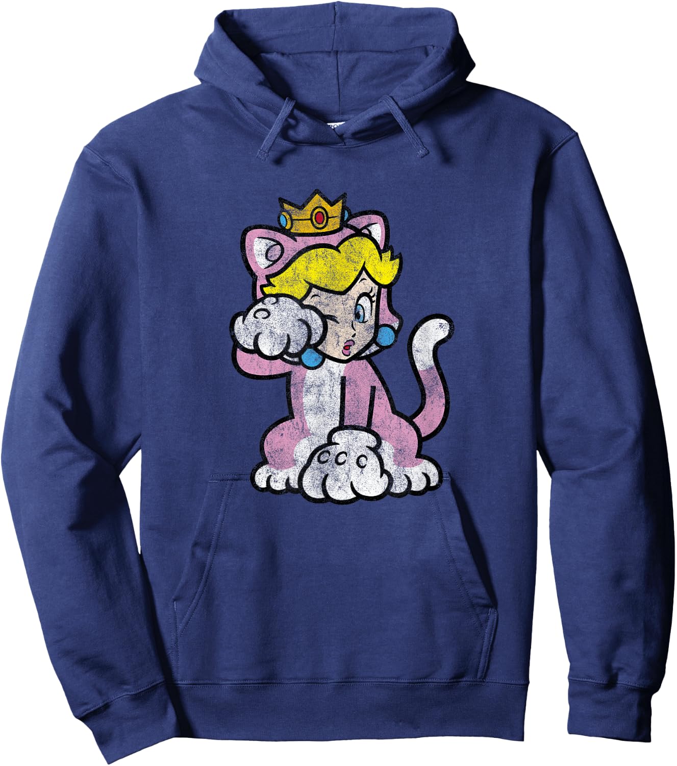 Super Mario 3D Bowser's Fury Princess Peach Cat Portrait Hoodie - Hoodie | Navy