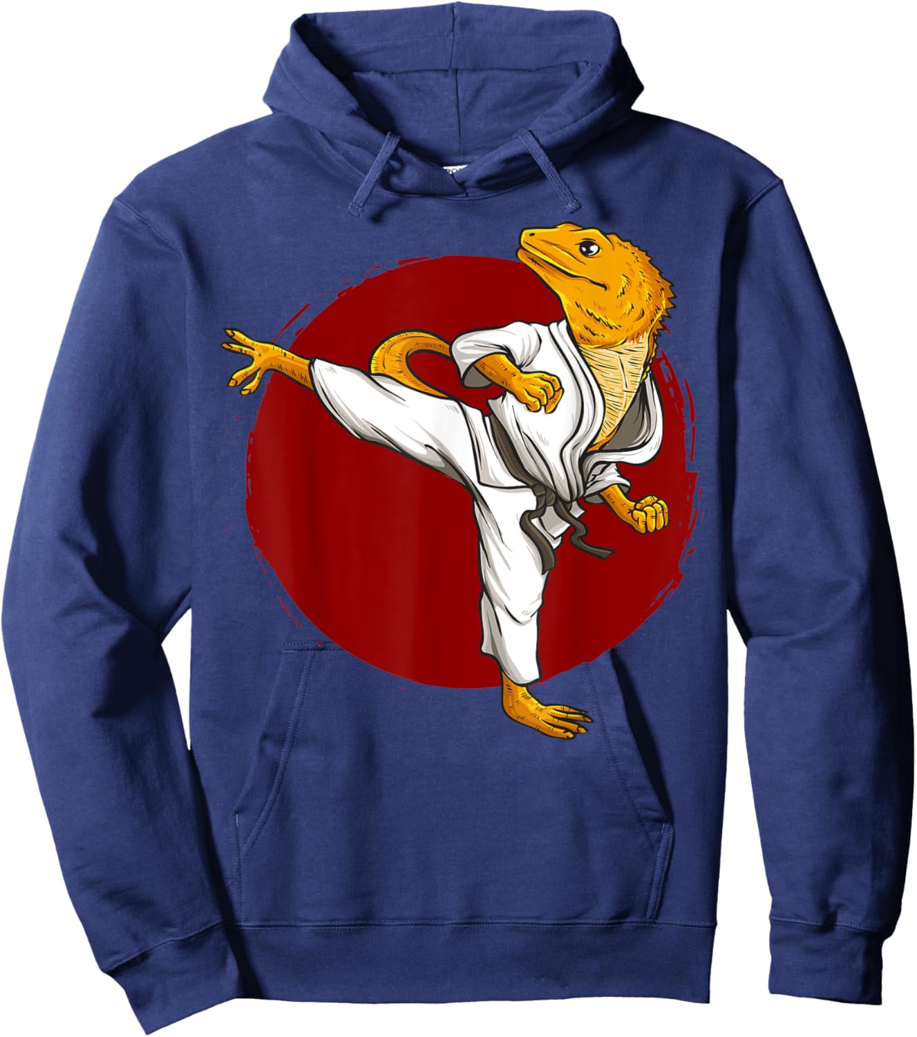 Funny Bearded dragons doing Karate Samurai Ninja lizard Art Hoodie - Hoodie | Navy