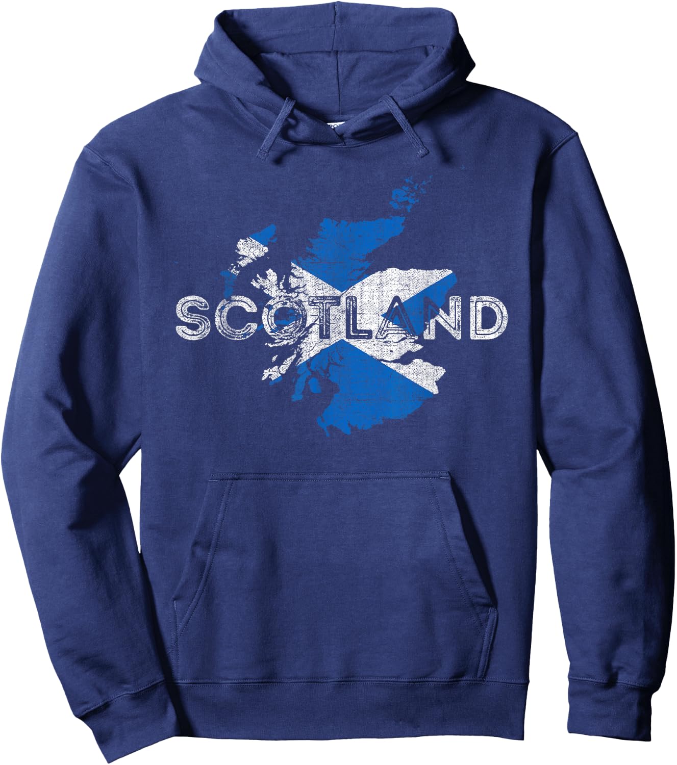 Scottish Map and Flag Souvenir - Distressed Scotland Hoodie - Hoodie | Navy