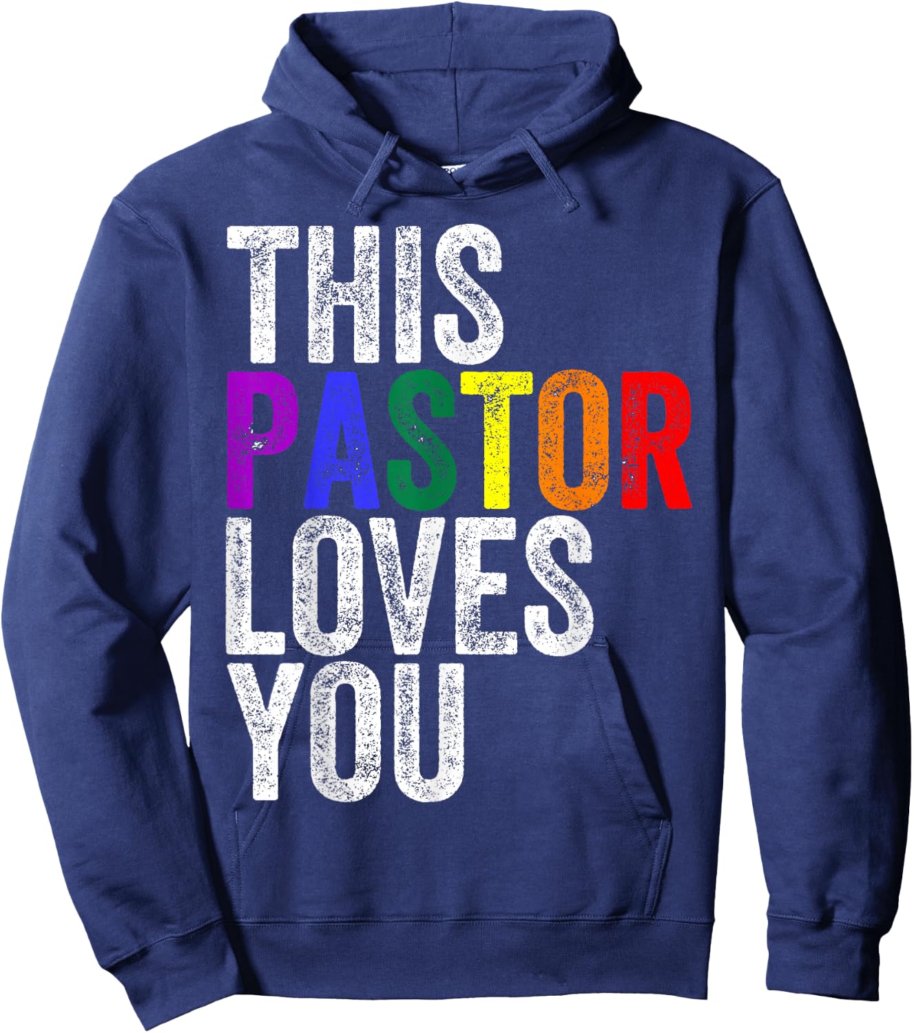 This Pastor Loves You Pride Proud Ally Gay Parade Hoodie - Hoodie | Navy