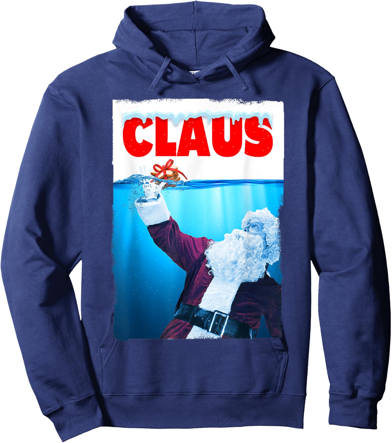 Santa Claus Christmas Cookie Women Kids Shark Lovers Hoodie - Hoodie | Navy