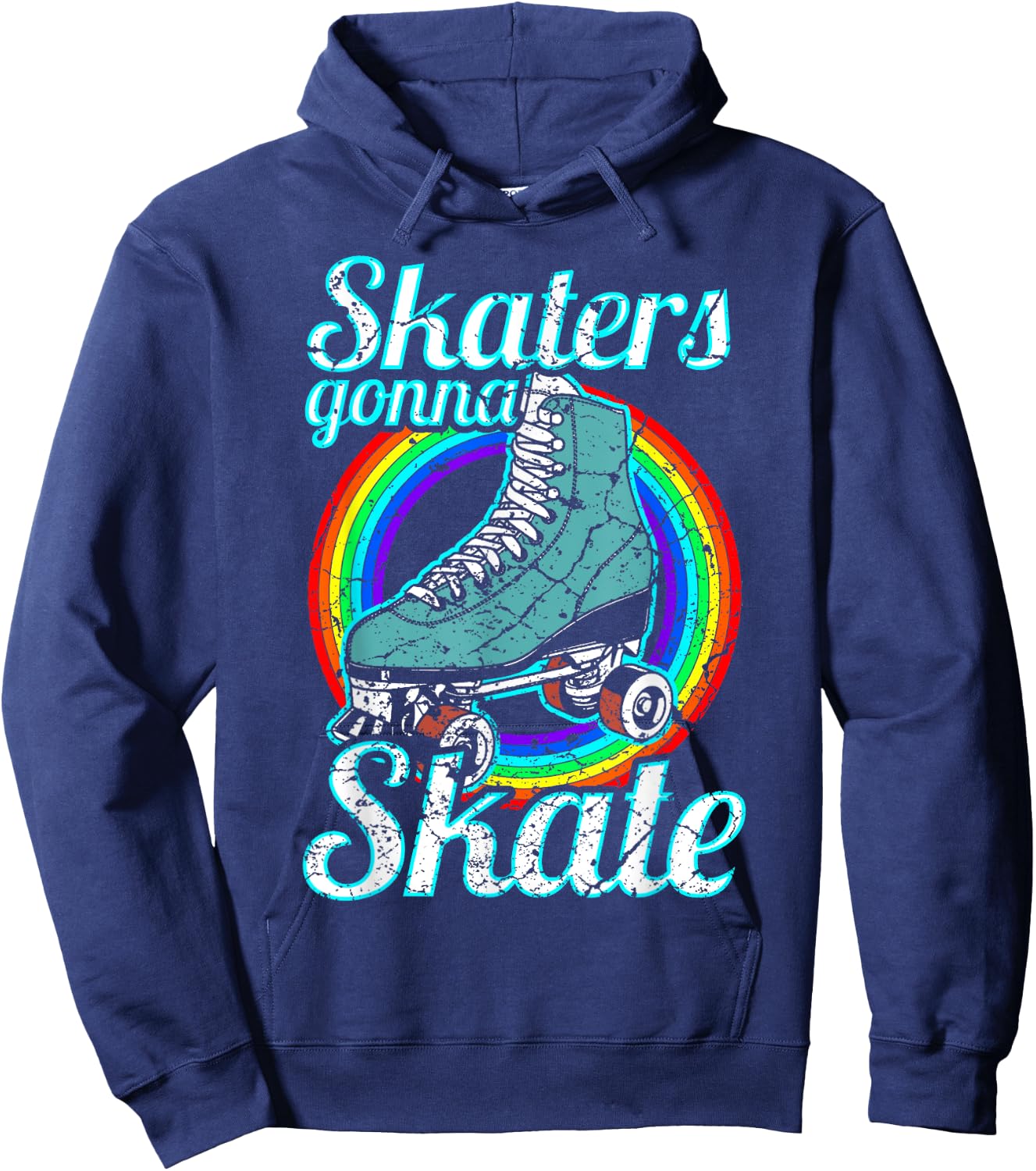Retro Skaters Gonna Skate Roller Skate Hoodie - Hoodie | Navy