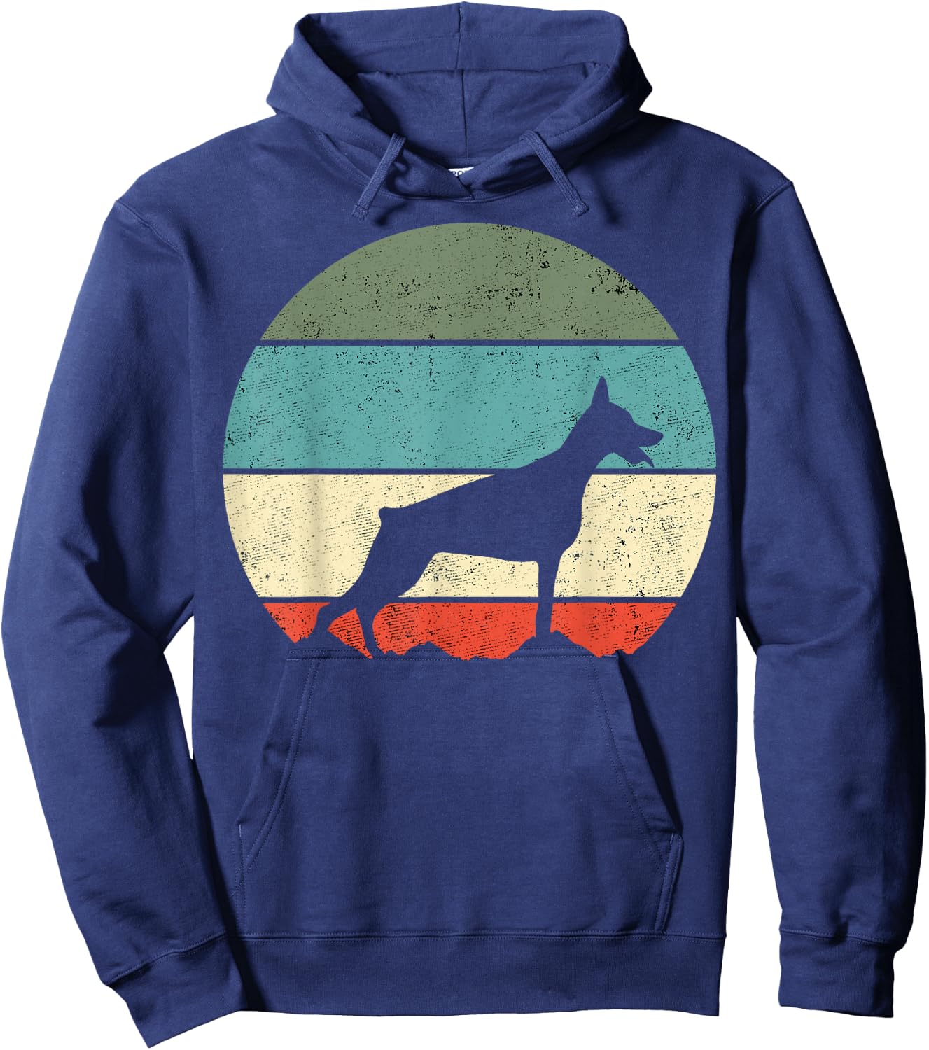 Doberman Dog Retro Hoodie - Hoodie | Navy