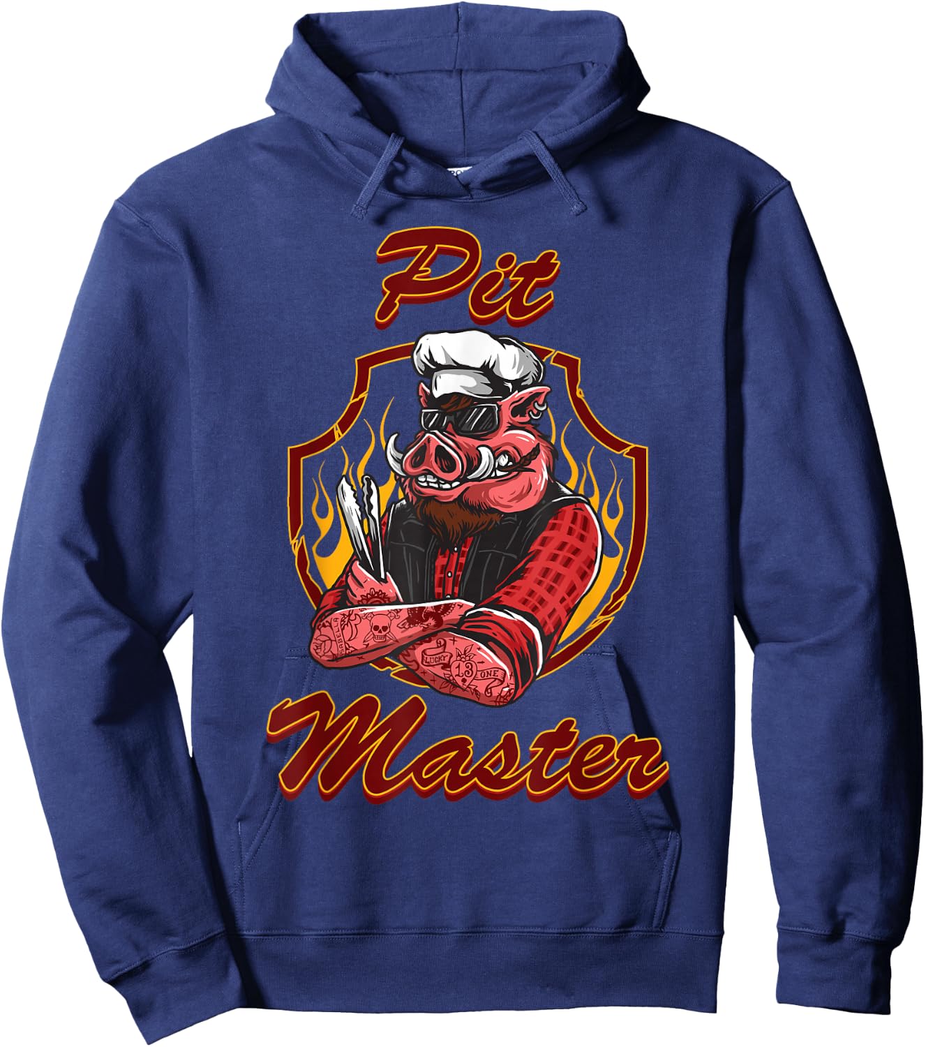BBQ Pitmaster T Shirt Smoking Meat Outdoor Grilling Hoodie - Hoodie | Navy