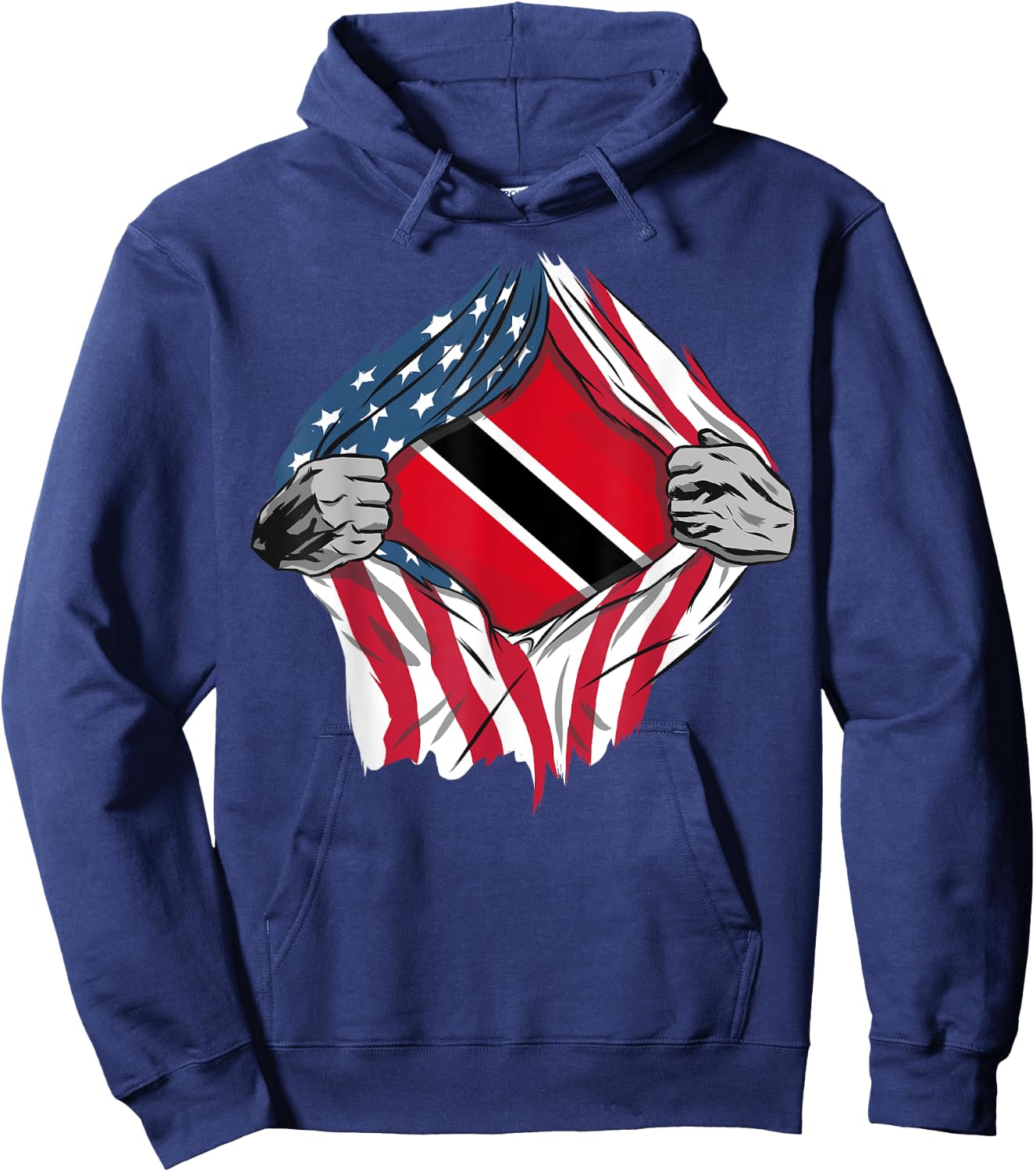 Trinidad and Tobago American Blood Inside Me - Country Flags Hoodie - Hoodie | Navy