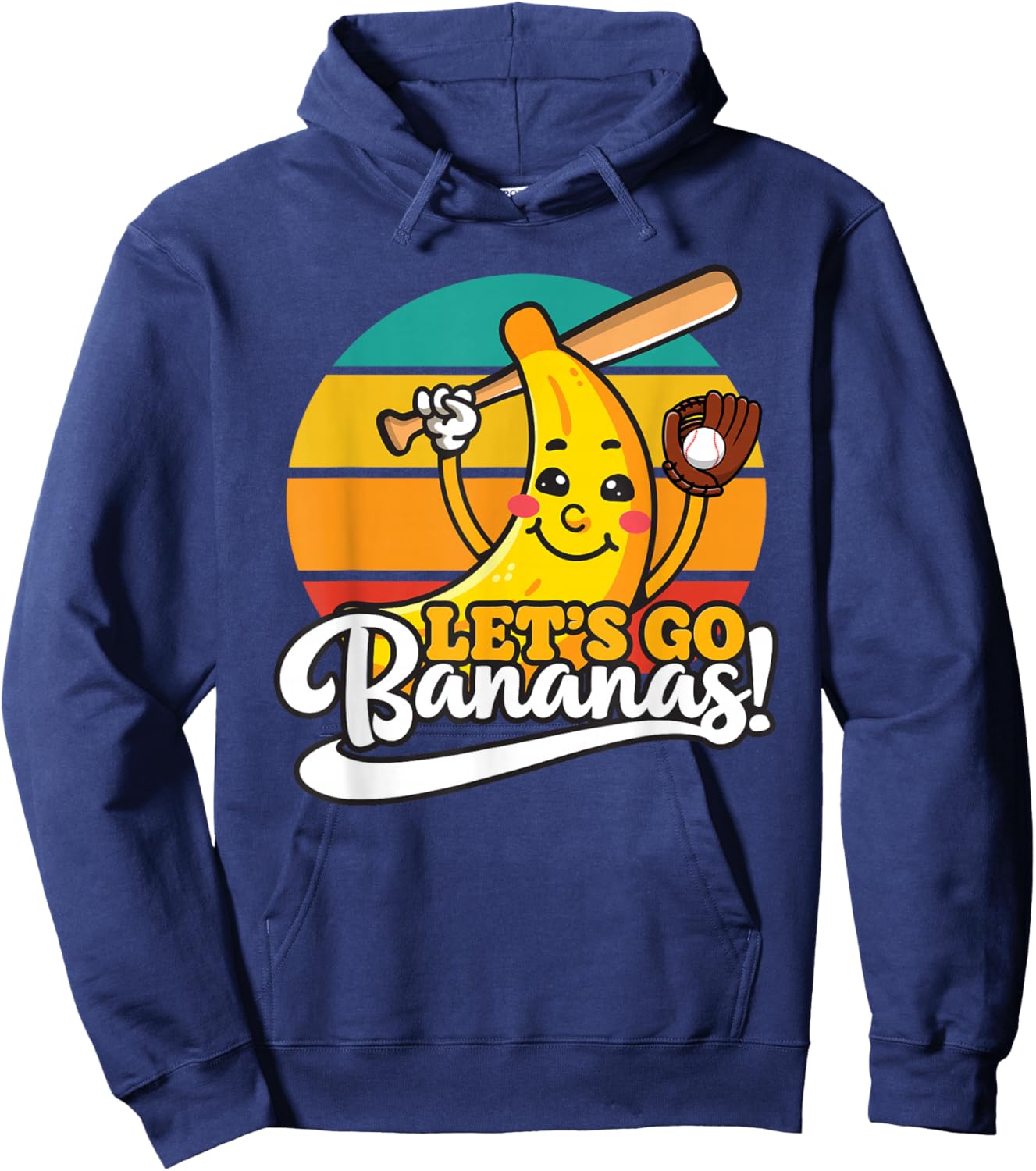 Funny Let’s Go Bananas Baseball Hoodie - Hoodie | Navy