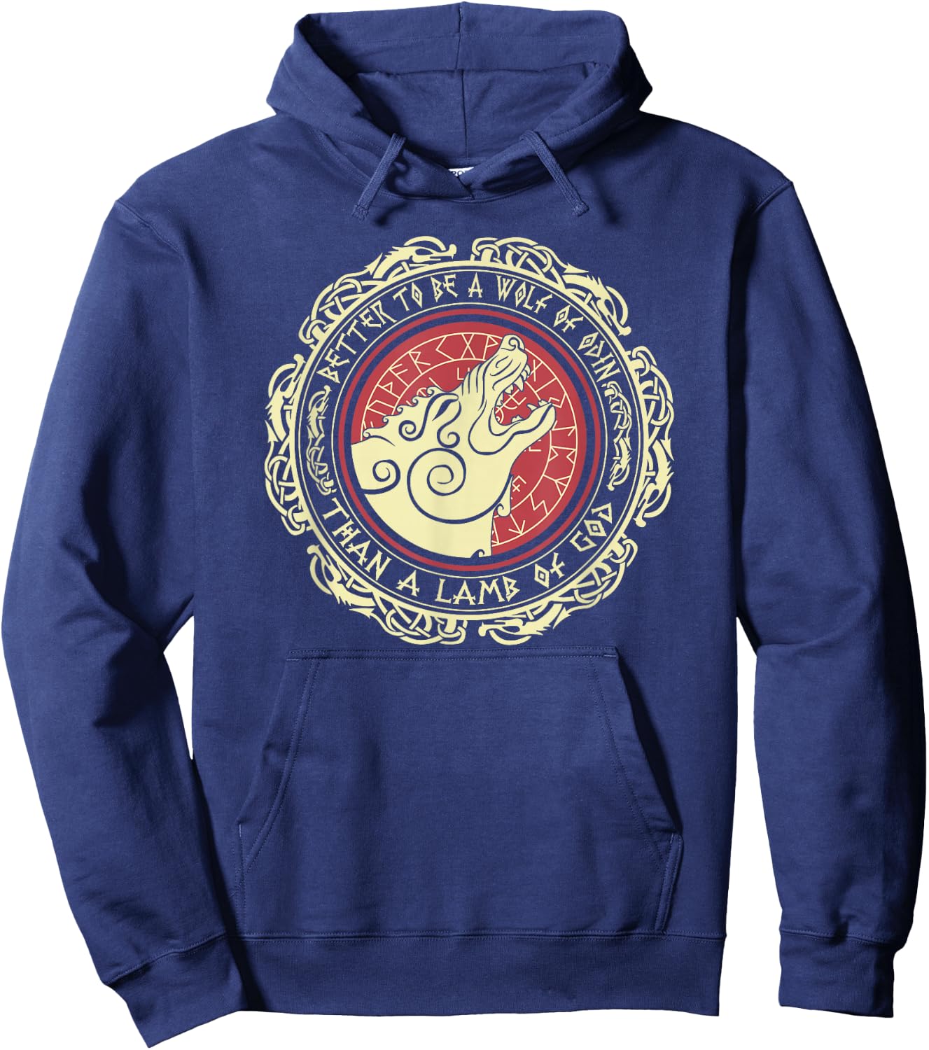 Viking Saying Better To Be a Wolf of Odin Than a Lamb of God Hoodie - Hoodie | Navy