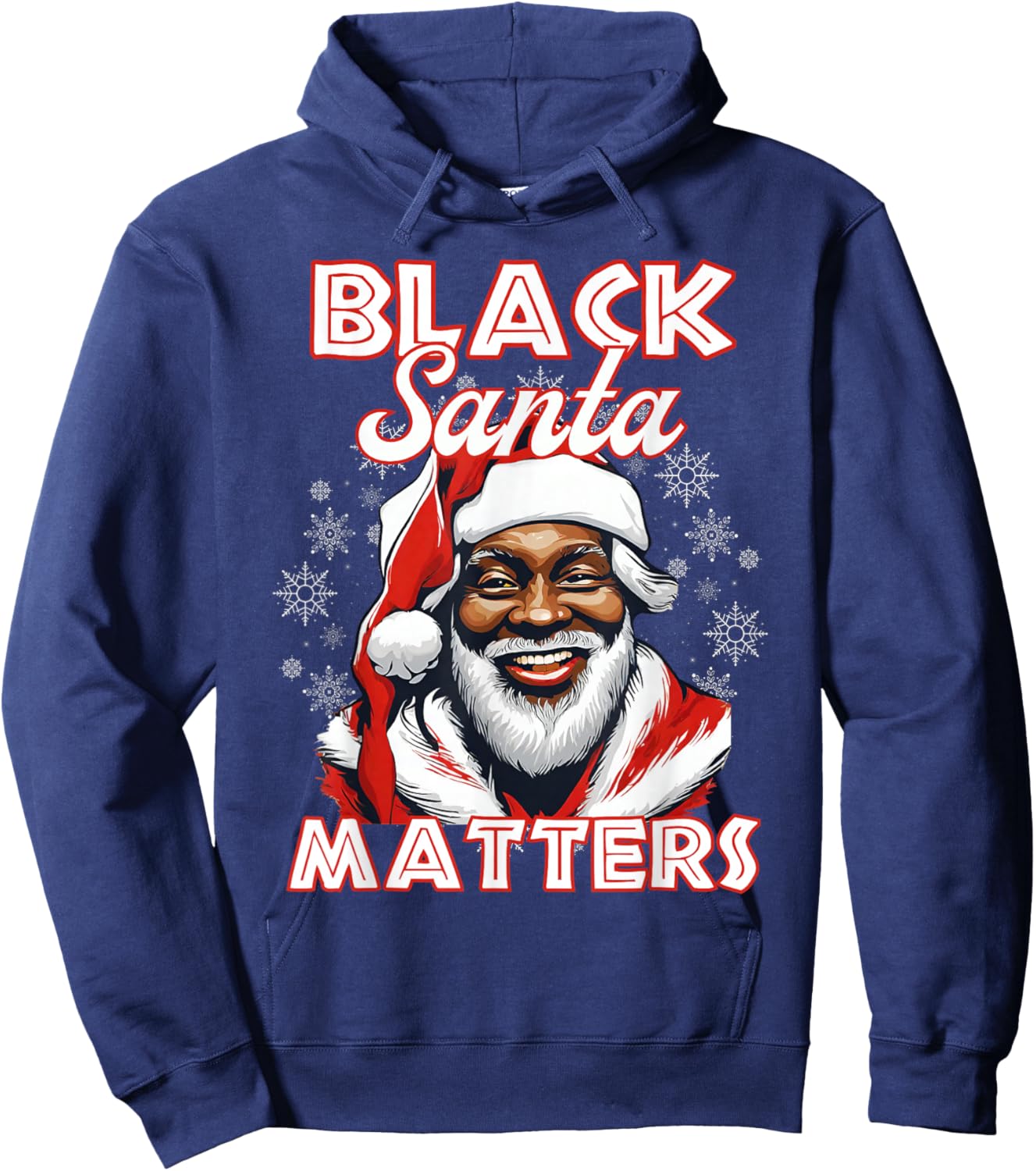 African American Santa Black Matters Christmas Pajama Family Hoodie - Hoodie | Navy