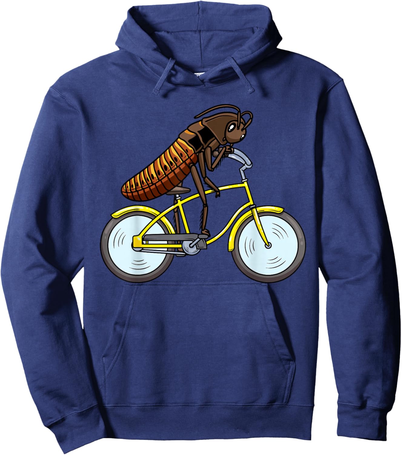 Madagascar Cockroach on a Bicycle Cyclist Hoodie - Hoodie | Navy