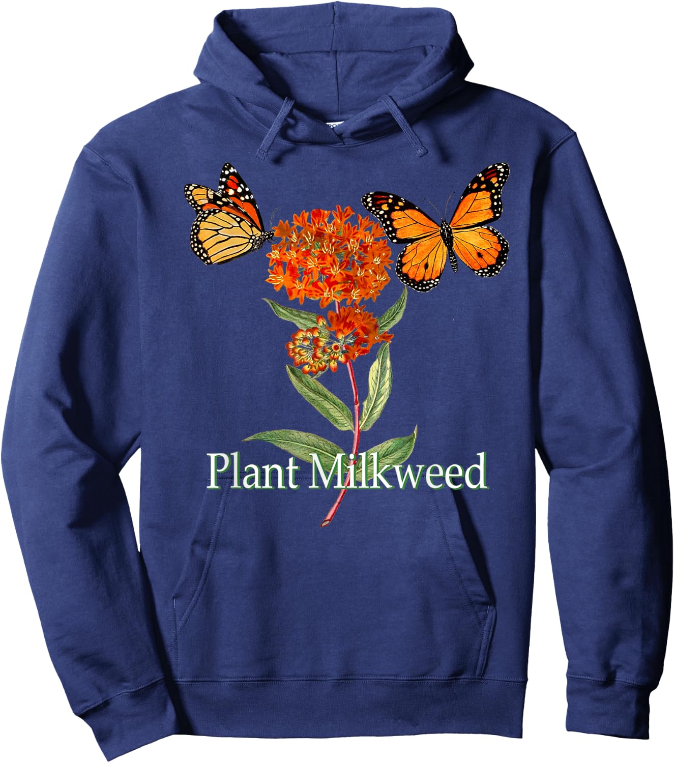 Monarch Butterfly Lover Plant Milkweed Save The Monarchs Hoodie - Hoodie | Navy