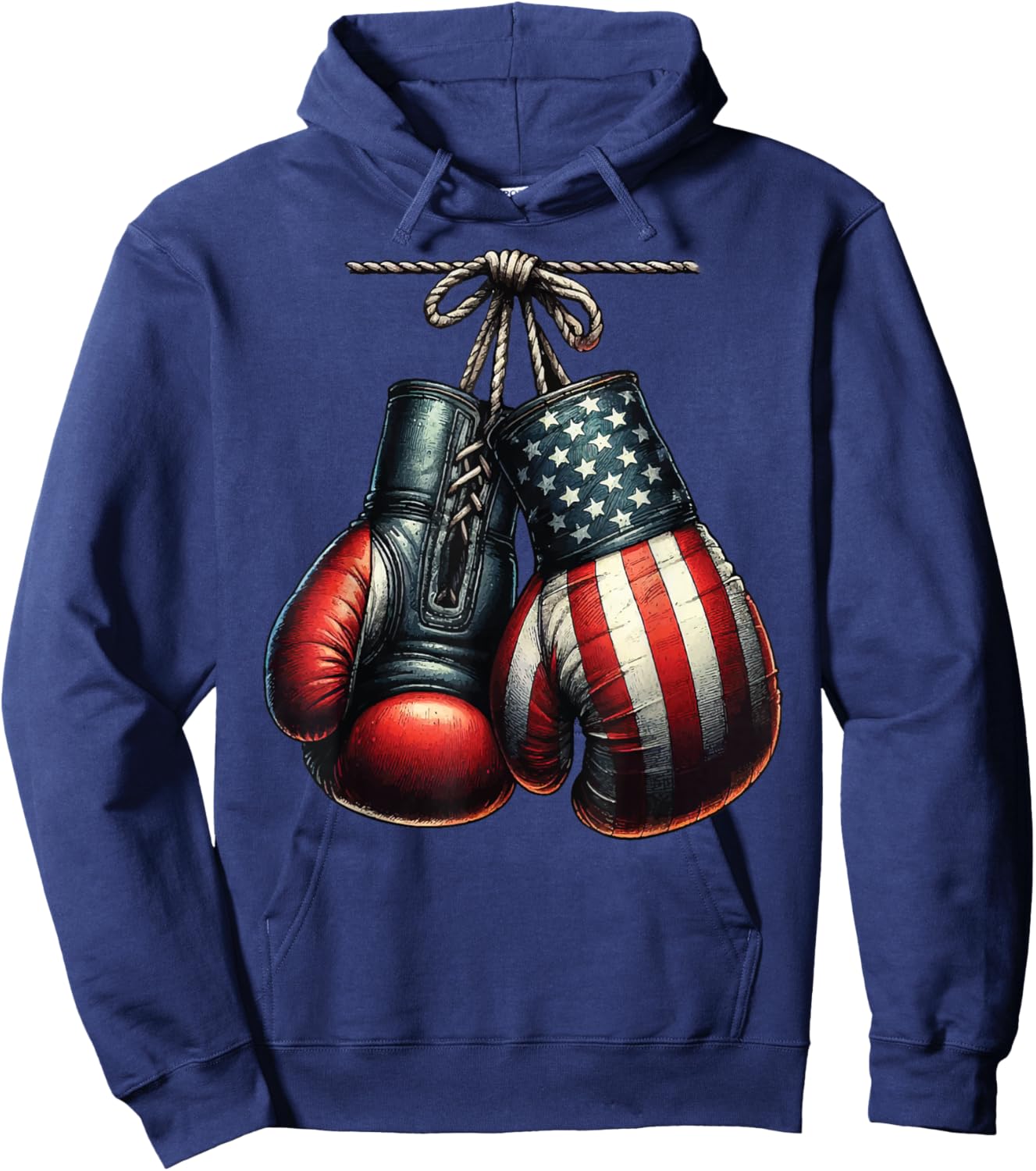 4th of July USA Flag Boxing Gloves for Boxer Training Hoodie - Hoodie | Navy
