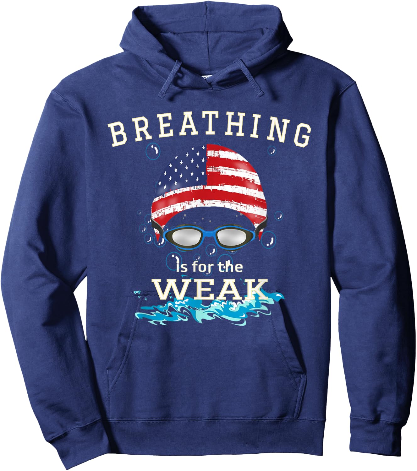 Swim Swimmer T Shirt Funny Swimming Sports Goggles Cap Hoodie - Hoodie | Navy
