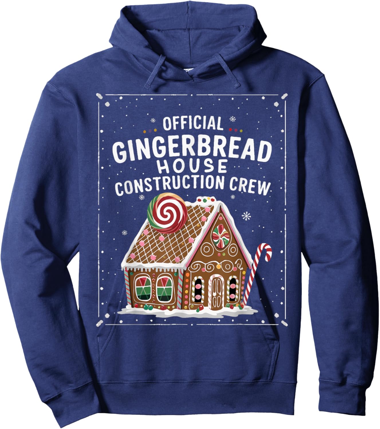Gingerbread House Construction Crew Cookie Baking Christmas Hoodie - Hoodie | Navy