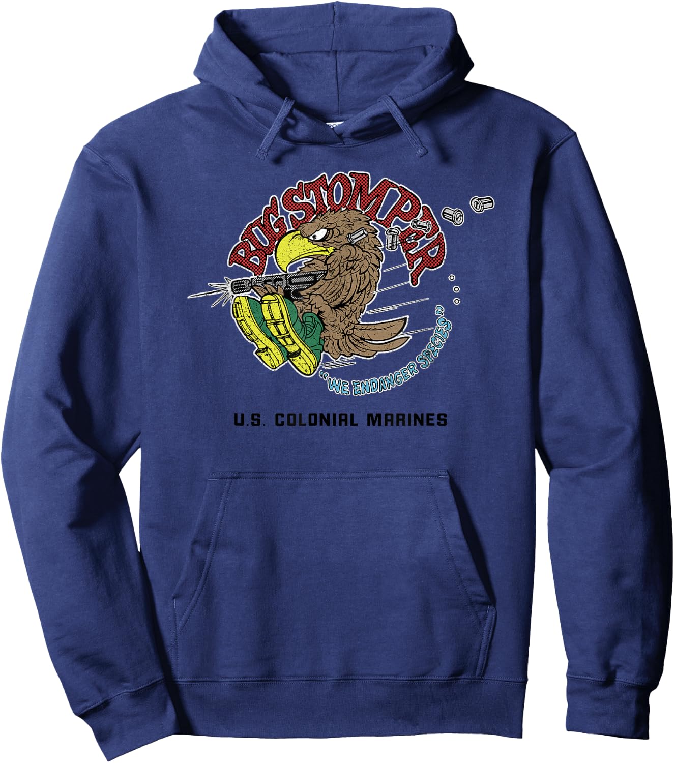 Aliens Bug Stomper We Endanger Species Hoodie - Hoodie | Navy