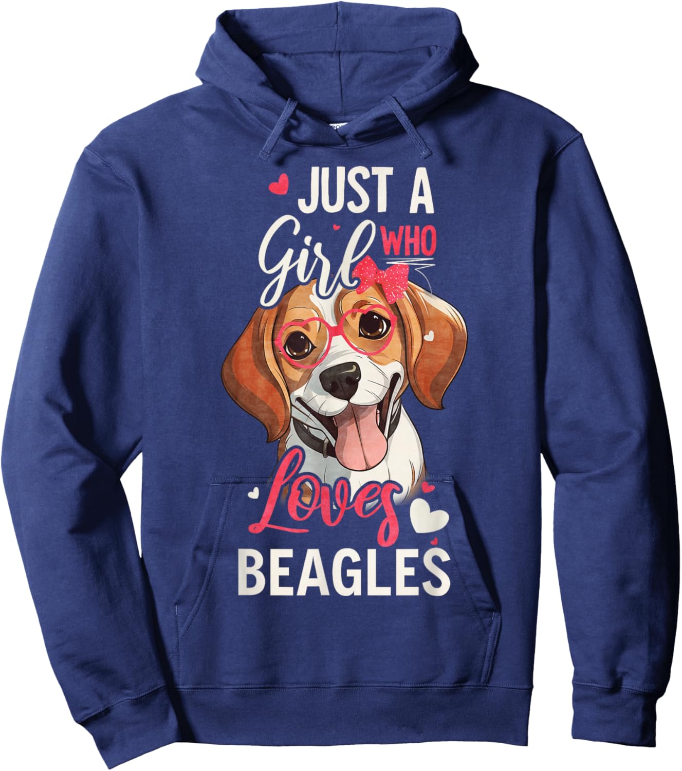 Just A Girl Who Loves Beagles Funny Beagle Dog Lover Hoodie - Hoodie | Navy