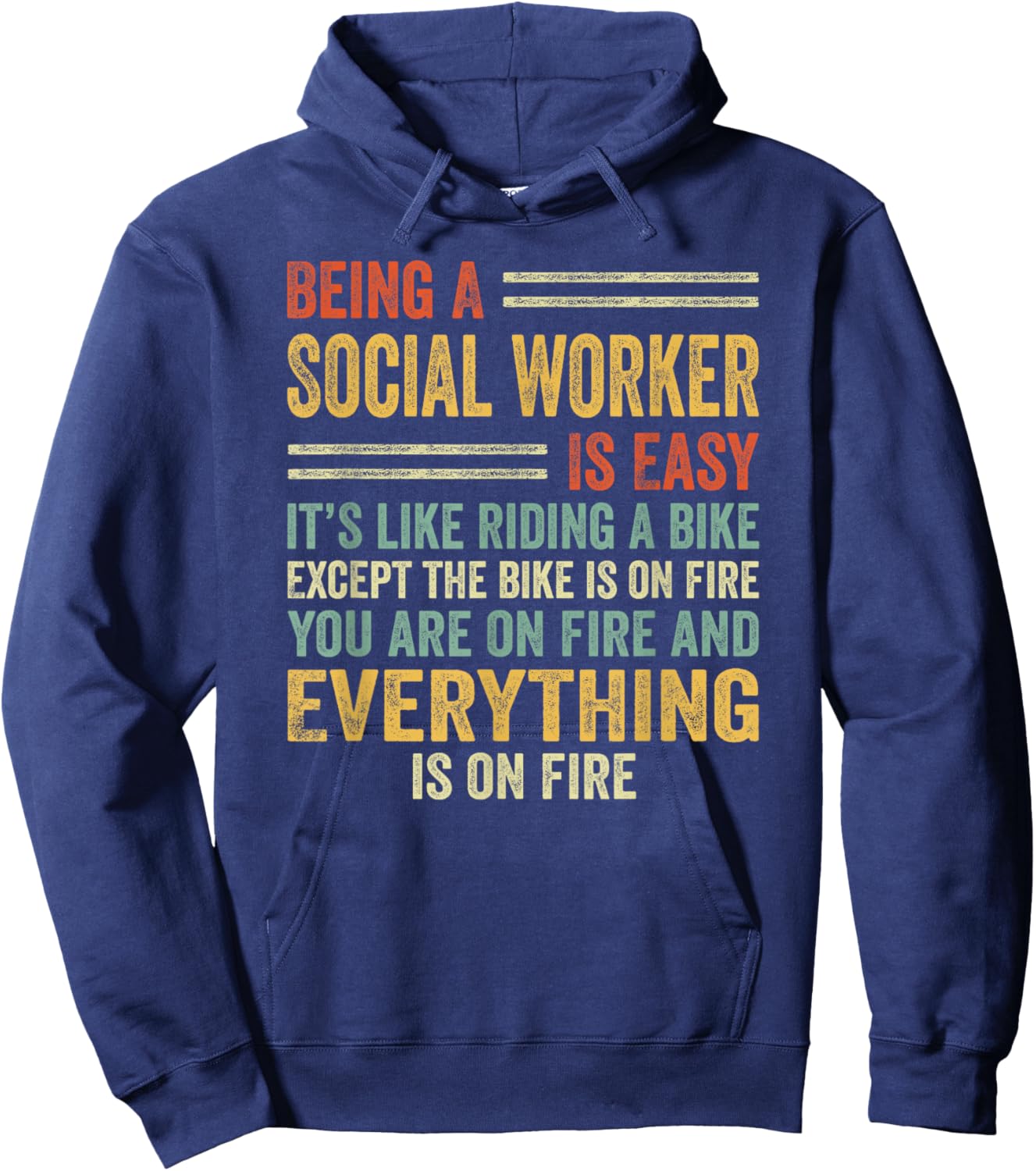 Being A Social Worker Is Easy It's Like Riding A Bike Funny Hoodie - Hoodie | Navy