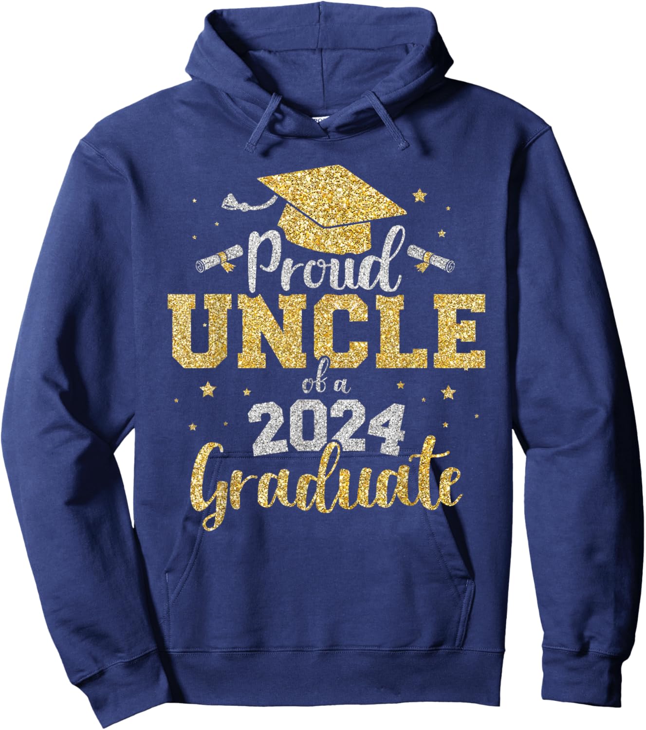 Proud uncle of a class of 2024 graduate senior graduation Hoodie - Hoodie | Navy
