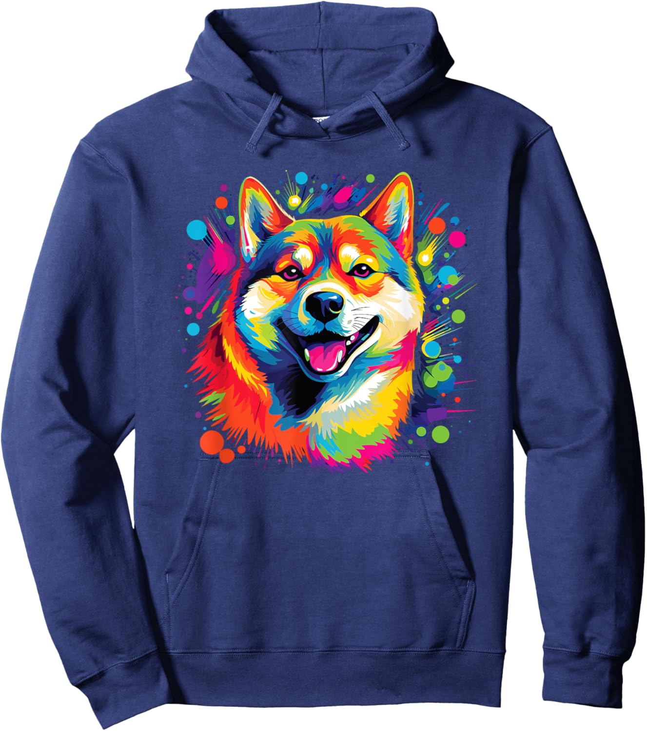 Watercolor Colorful Shiba Inu Dogs Hoodie - Hoodie | Navy