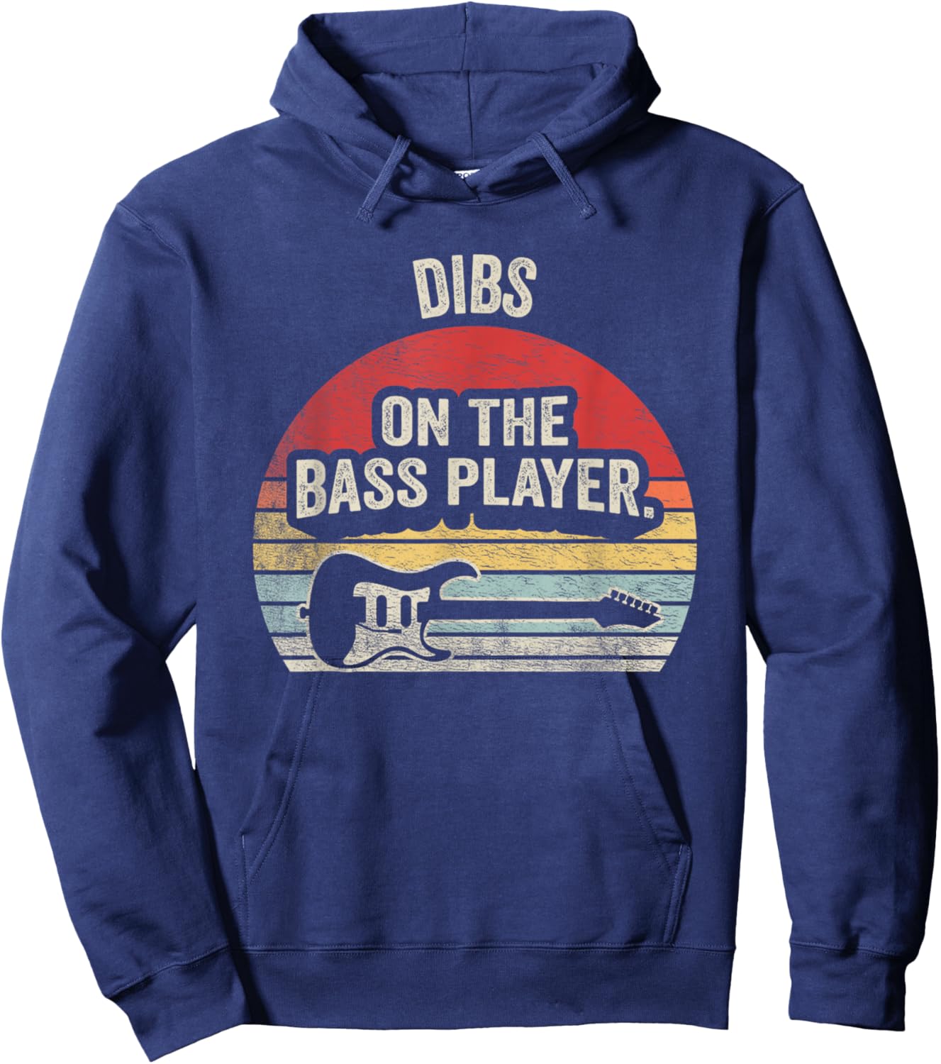 NICE 'N COOL Retro Vintage Dibs On The Bass Player Bassist Hoodie - Hoodie | Navy