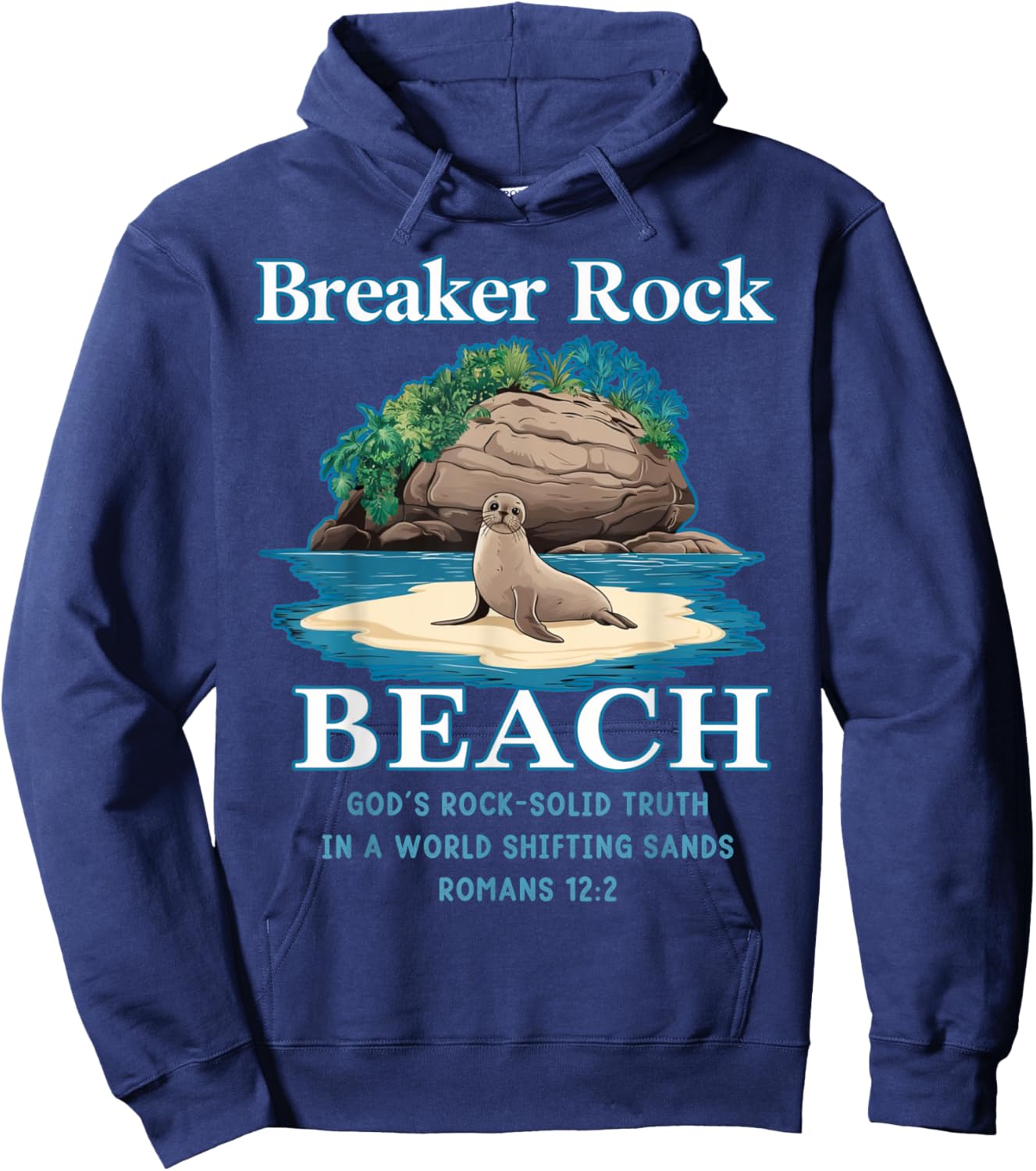 Breaker Rock Beach God's Rock-Solid Truth VBS Christian 2024 Hoodie - Hoodie | Navy